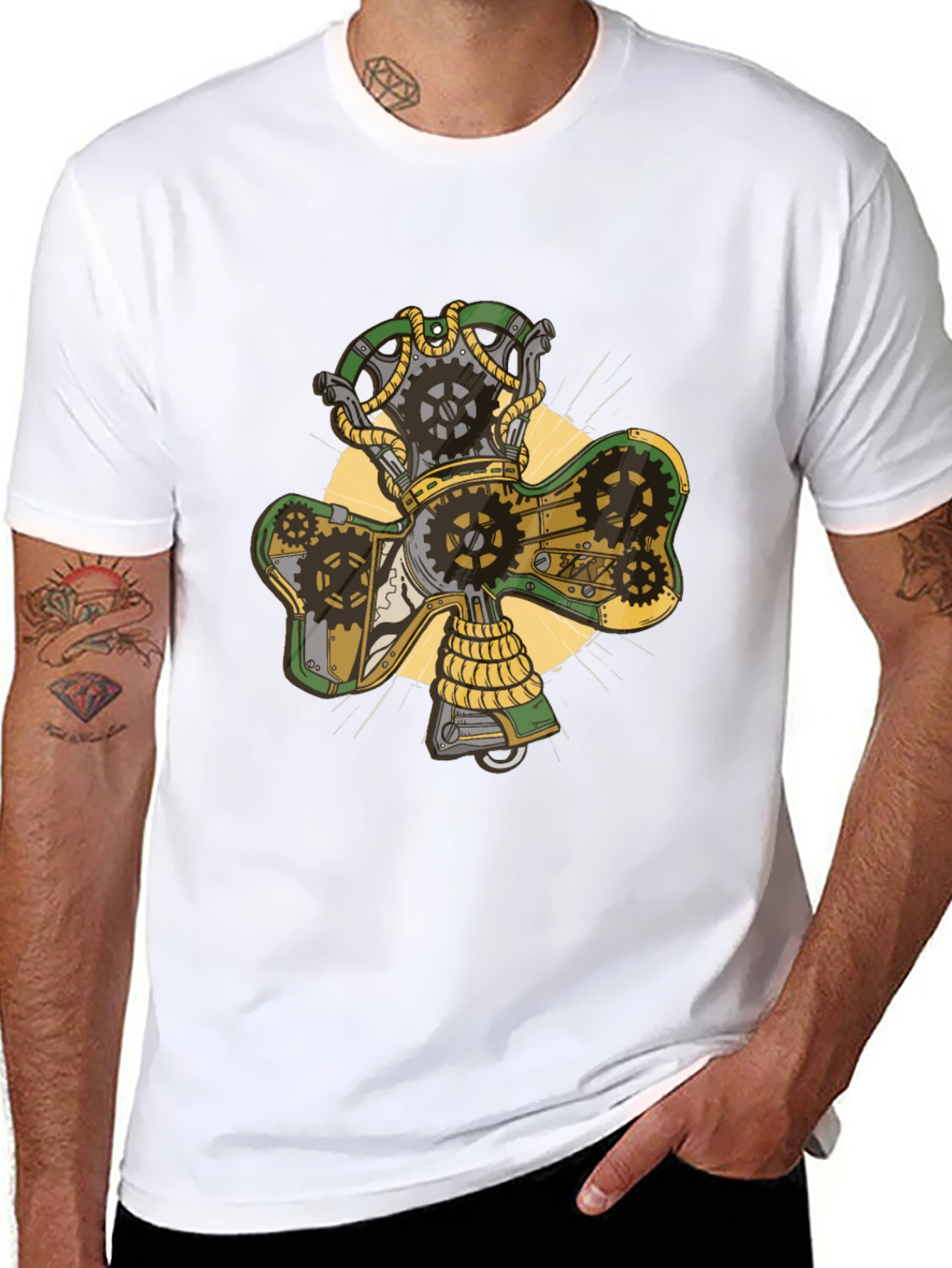 Steampunk Shamrock T-Shirt - Irish Pride