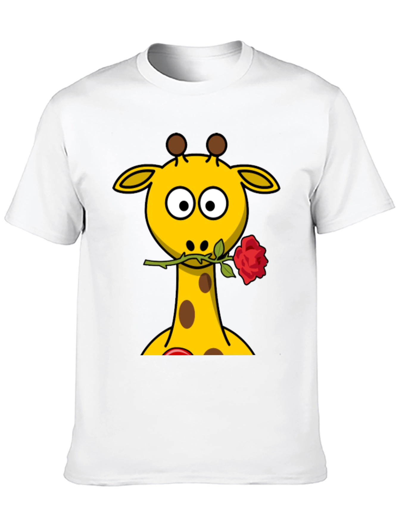 Giraffe Rose Graphic T-Shirt - Black