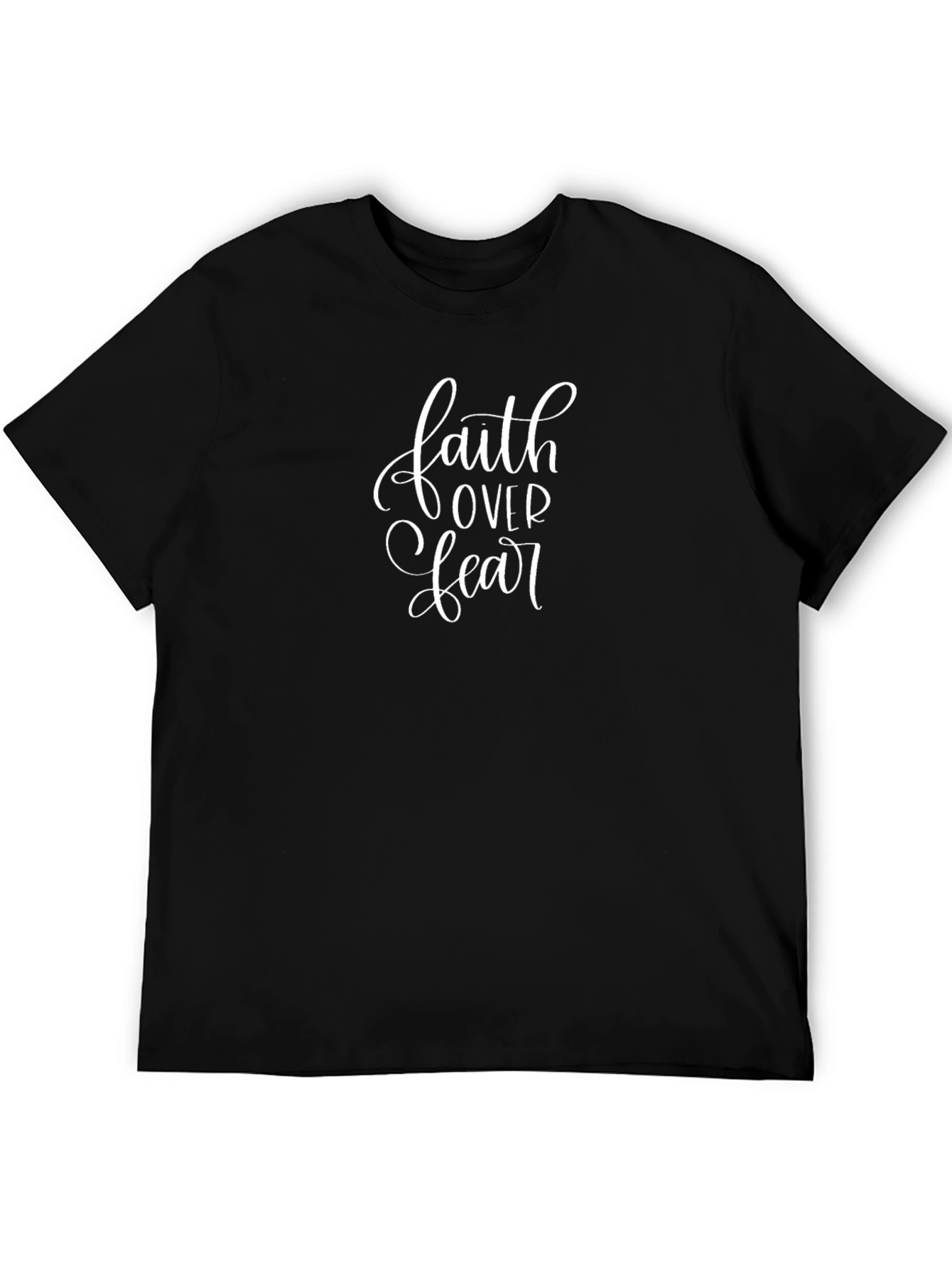 Faith Over Fear Graphic Tee - Black Cotton T-Shirt