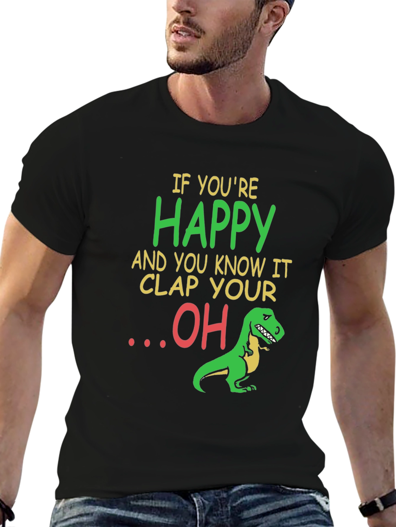 Funny Dinosaur T-Shirt: Clap Your OH