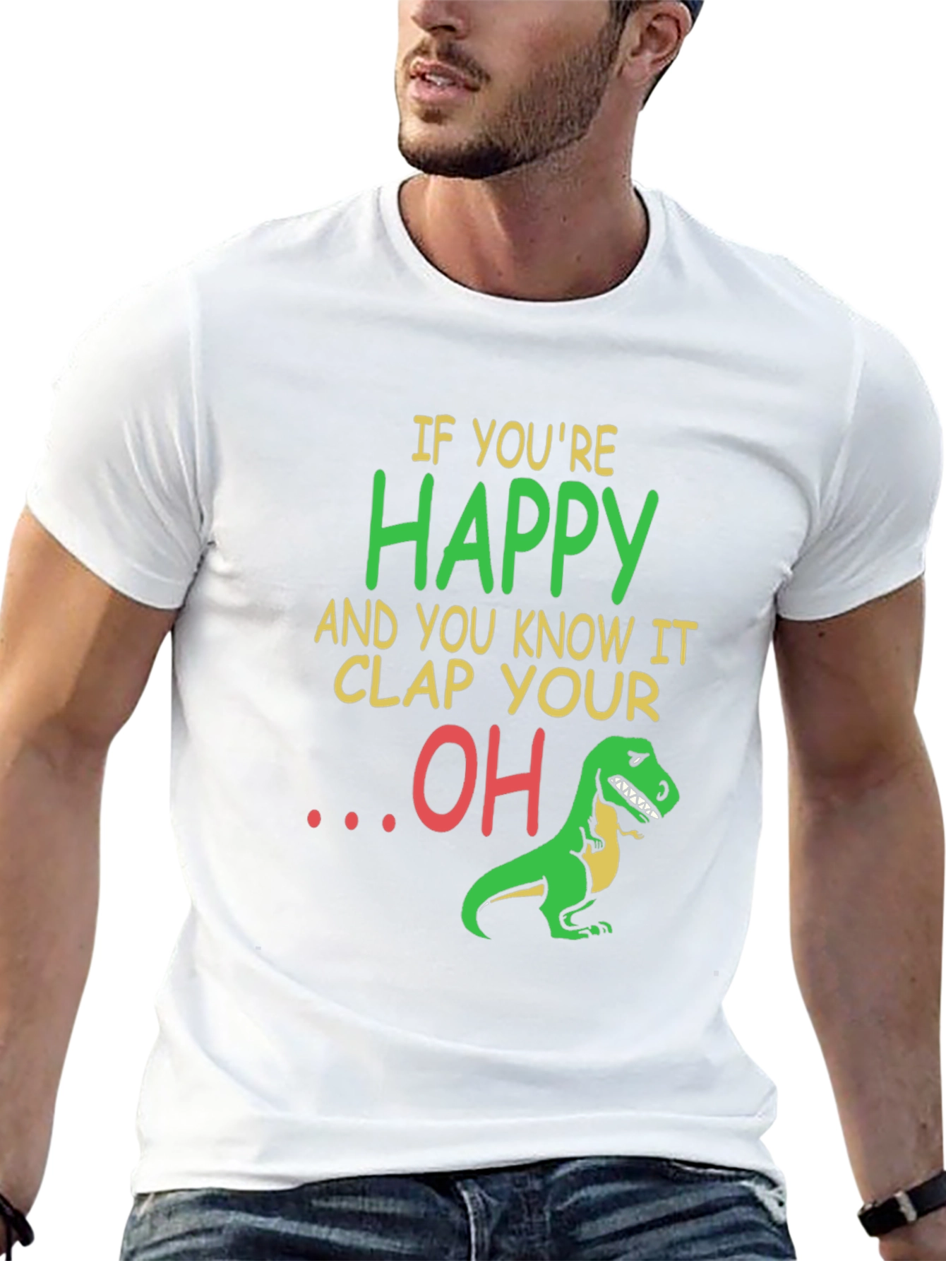 Funny Dinosaur T-Shirt: Clap Your OH