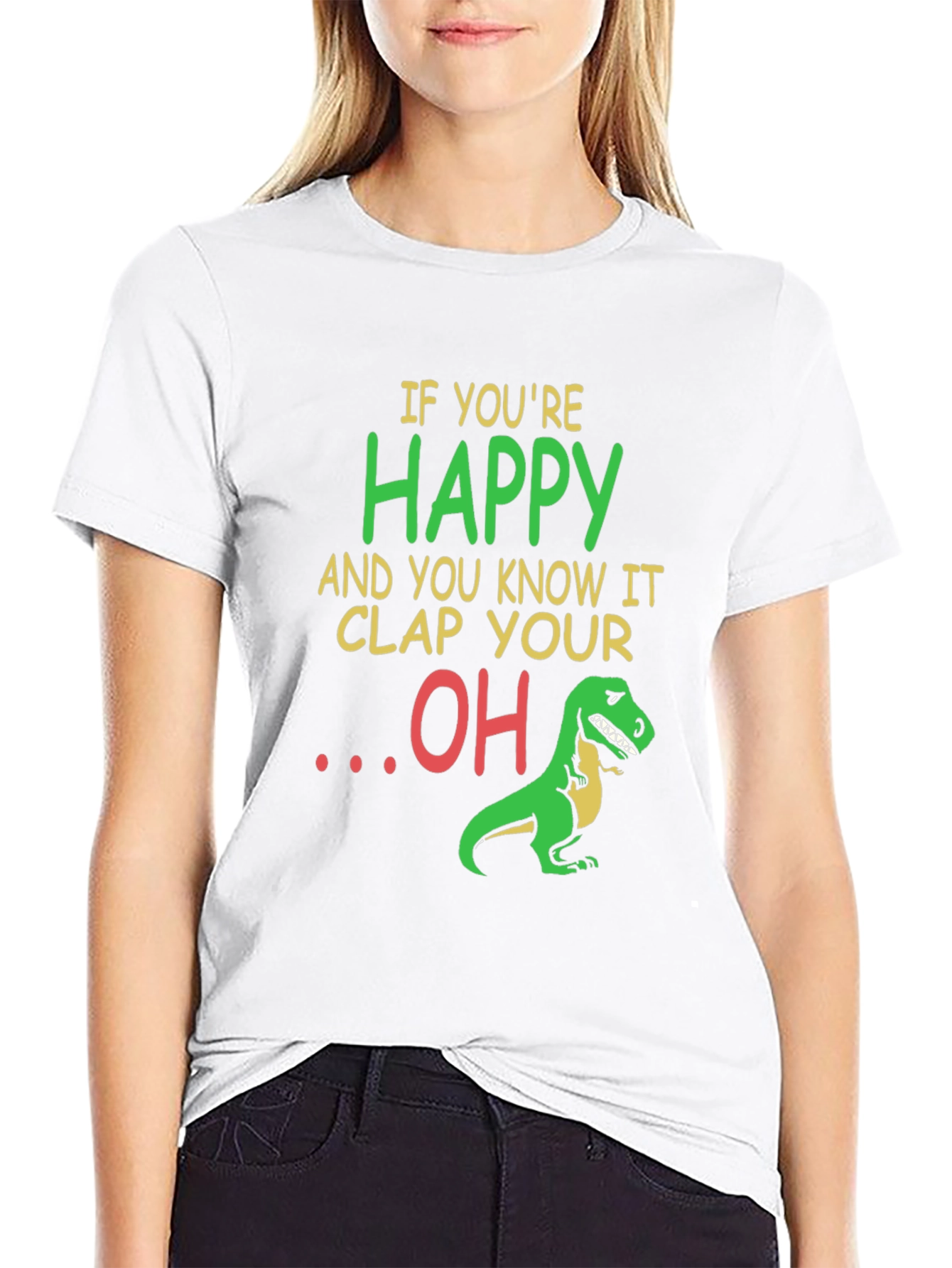 Funny Dinosaur T-Shirt: Clap Your OH
