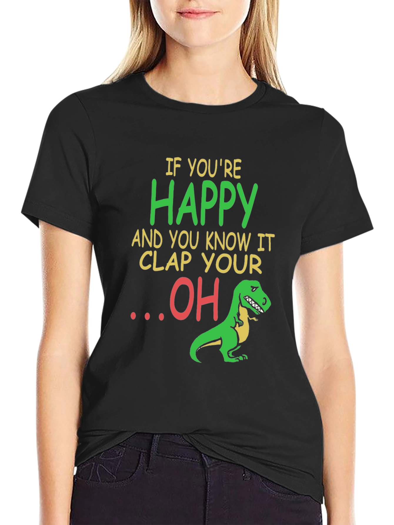 Funny Dinosaur T-Shirt: Clap Your OH