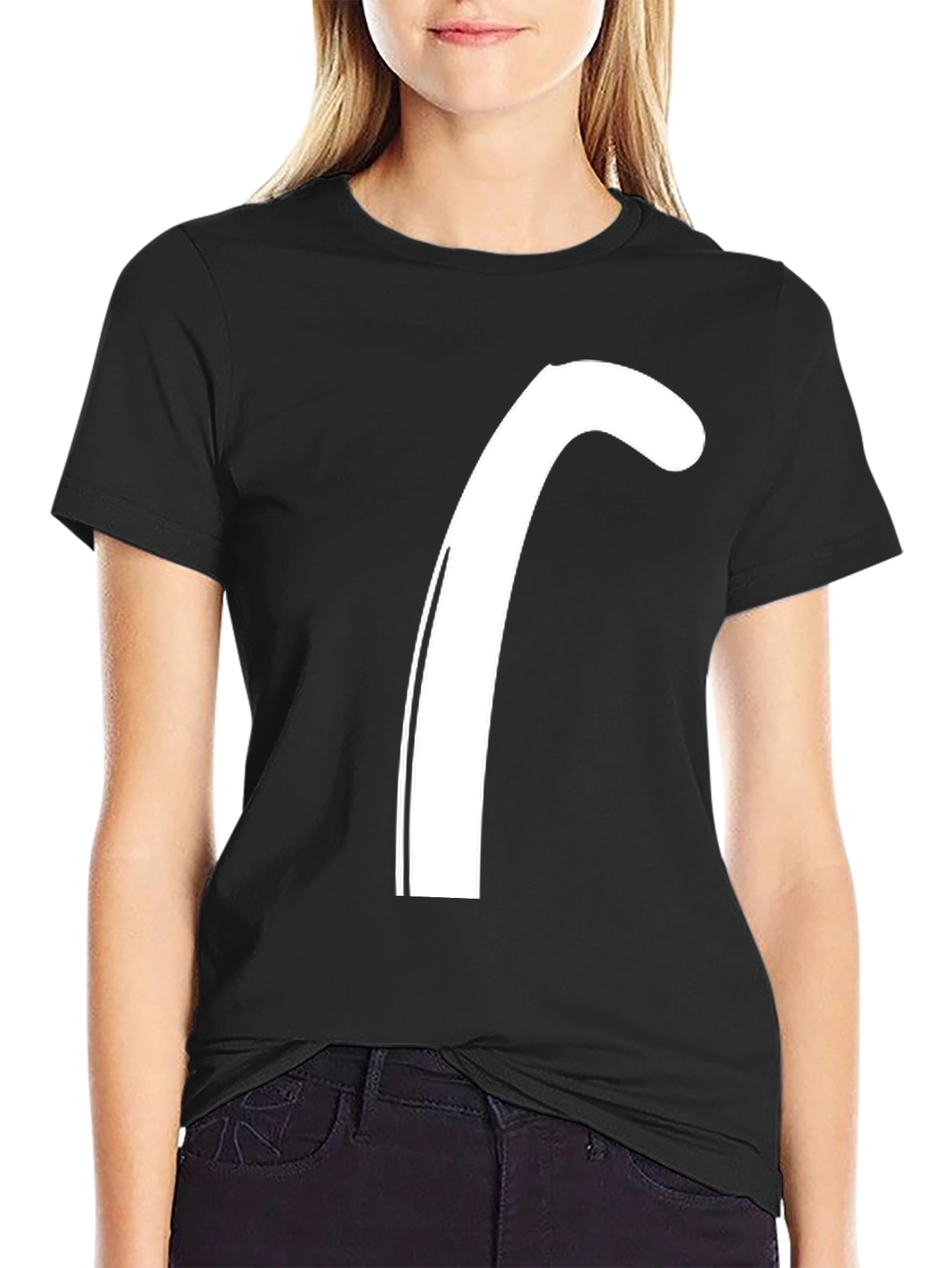 Modern Black Tee with White J Graphic