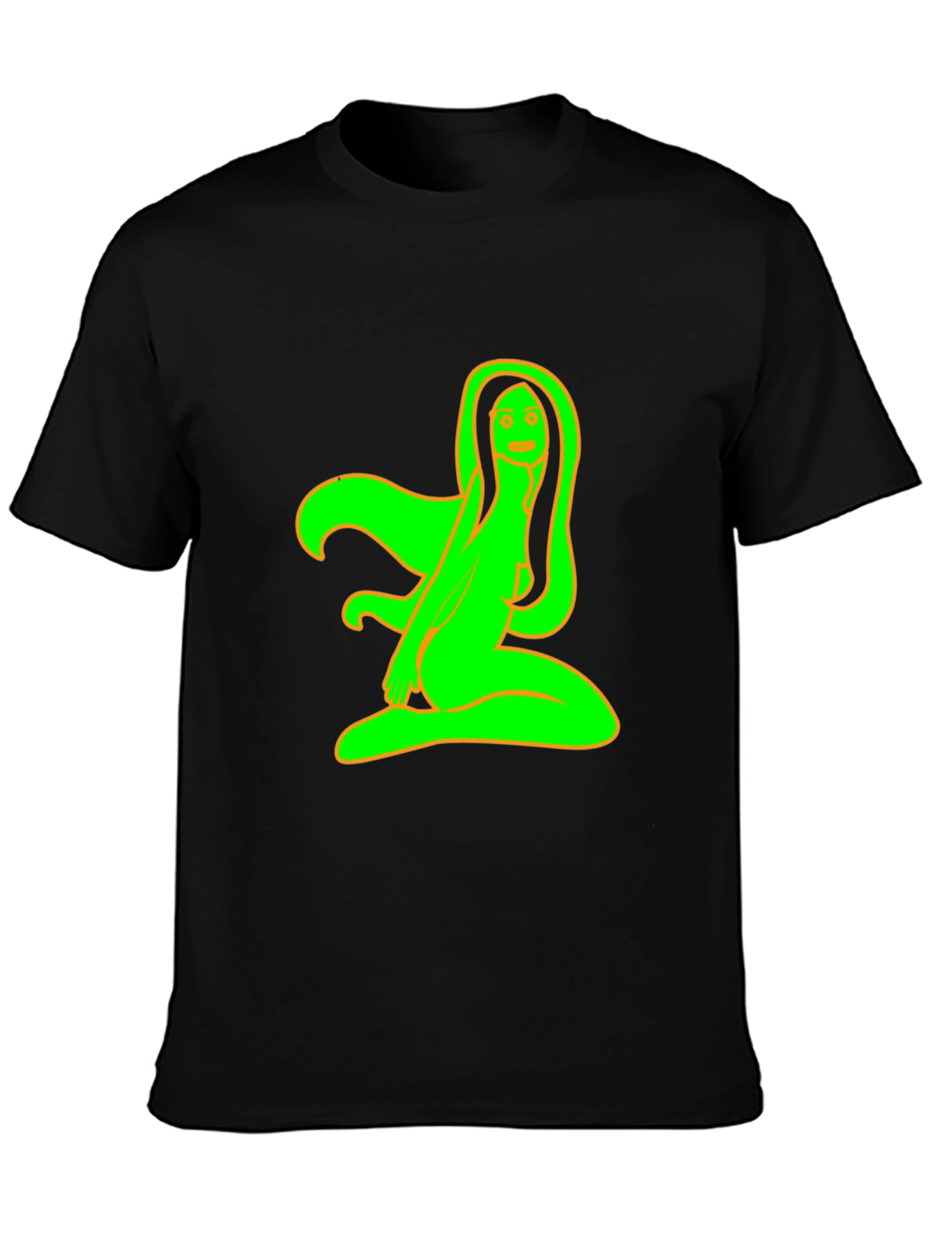 Black T-Shirt with Neon Green Graphic