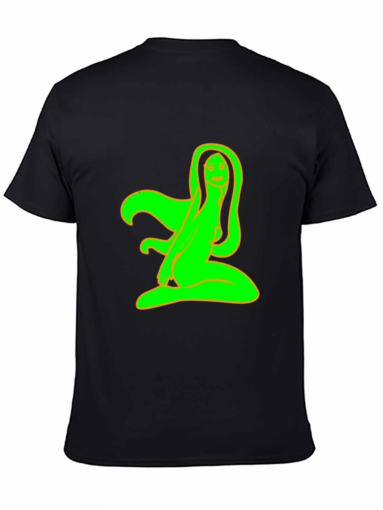 Black T-Shirt with Neon Green Graphic