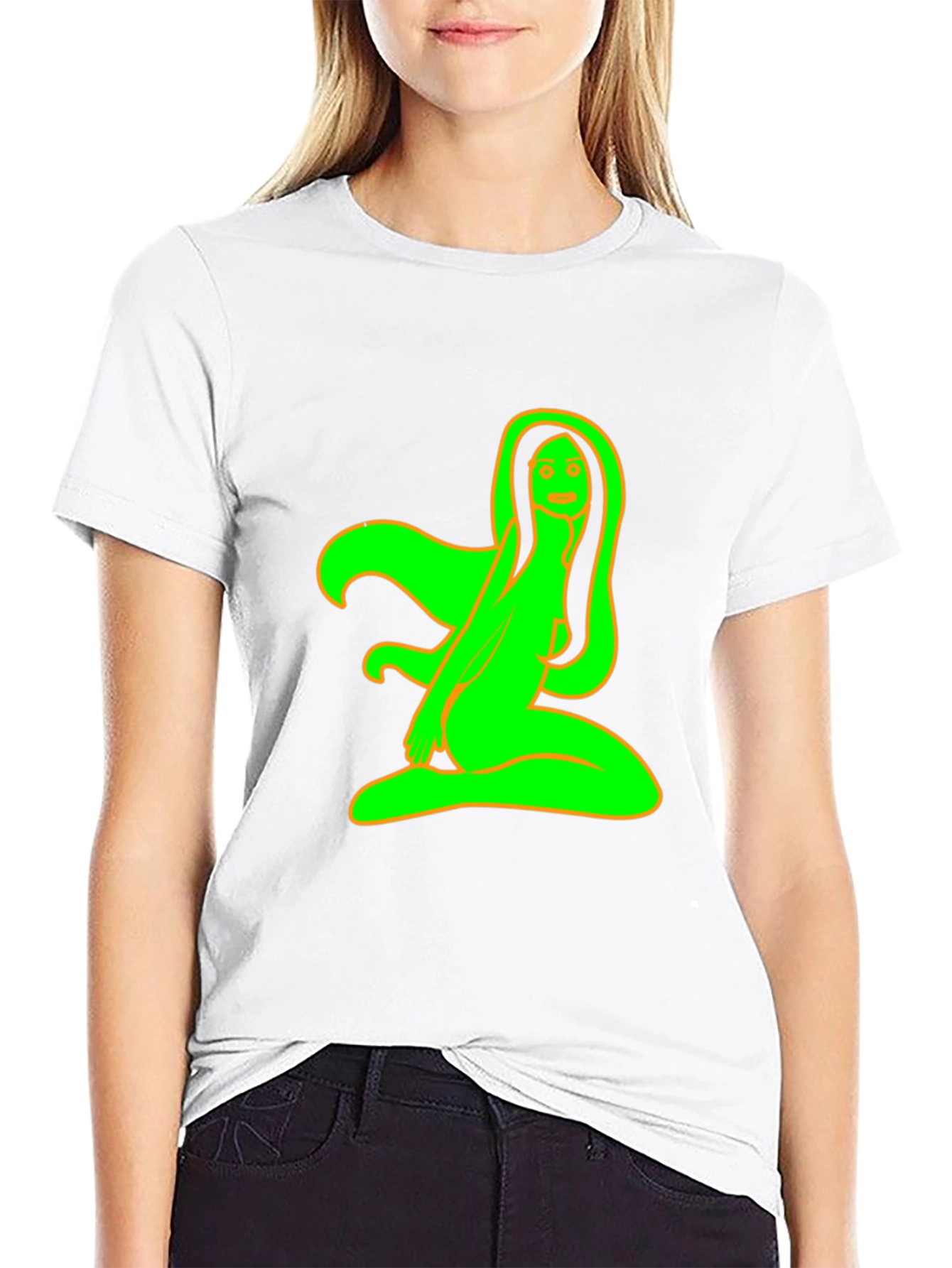 Black T-Shirt with Neon Green Graphic