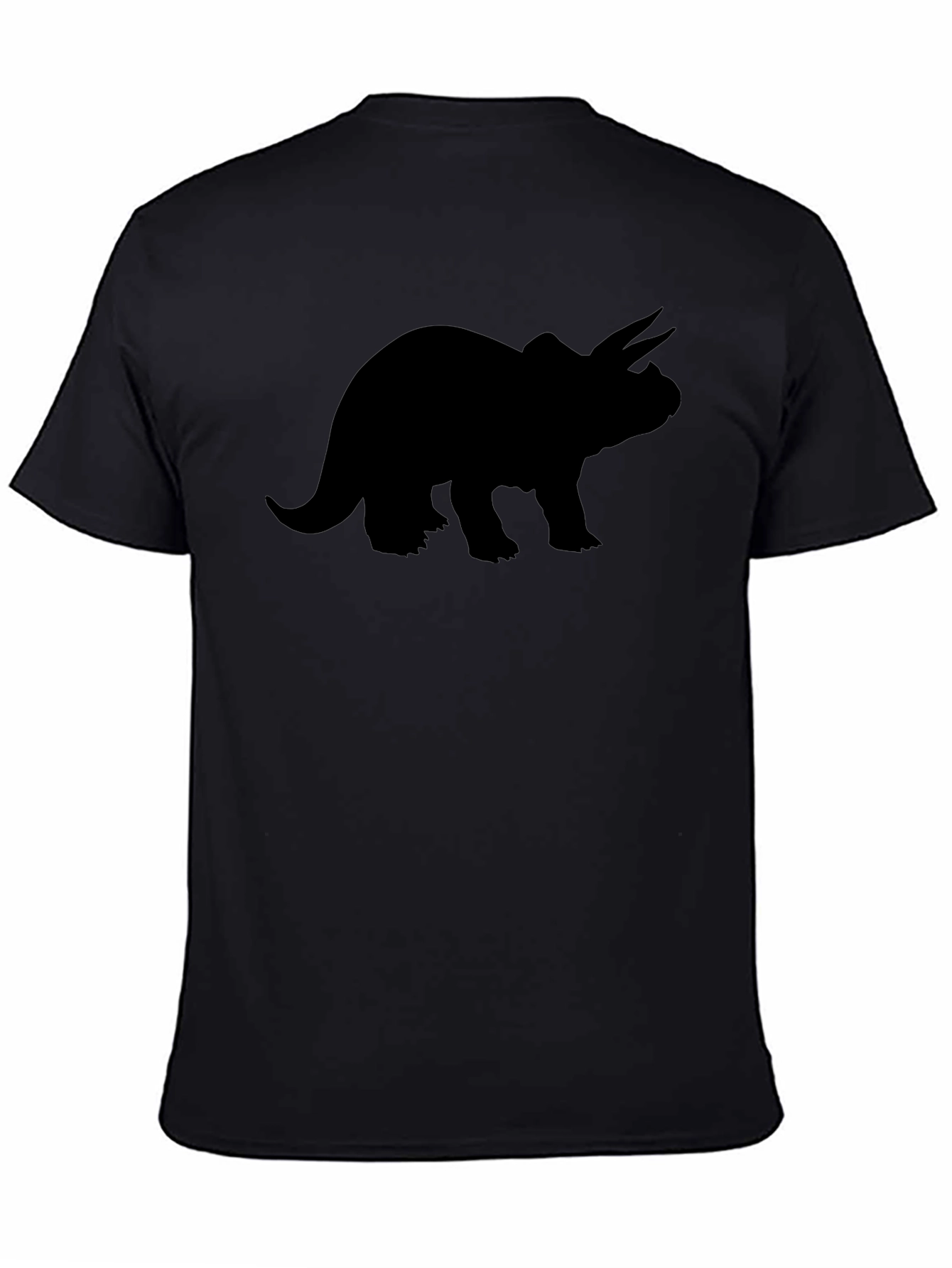 Triceratops Silhouette Black T-Shirt