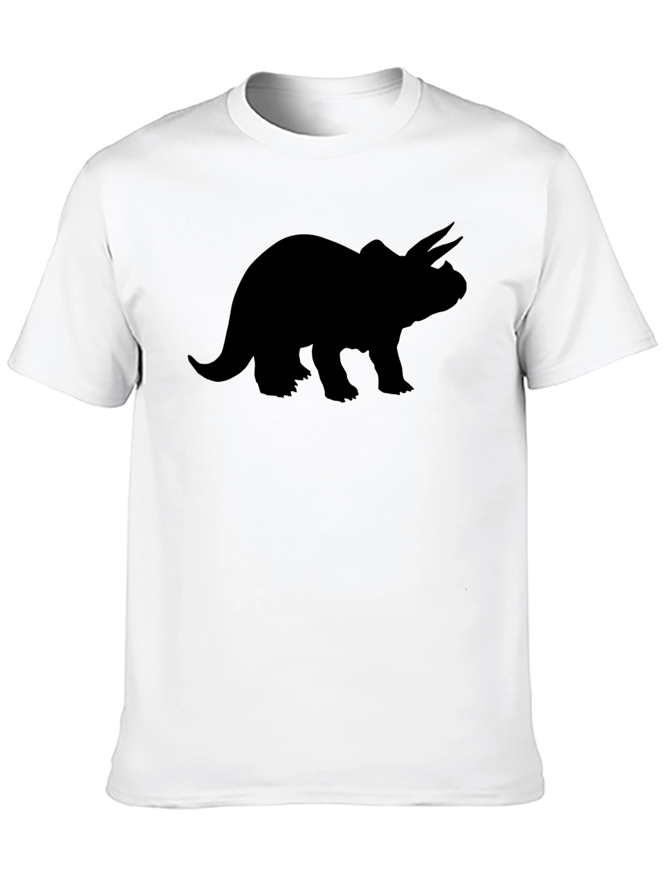 Triceratops Silhouette Black T-Shirt