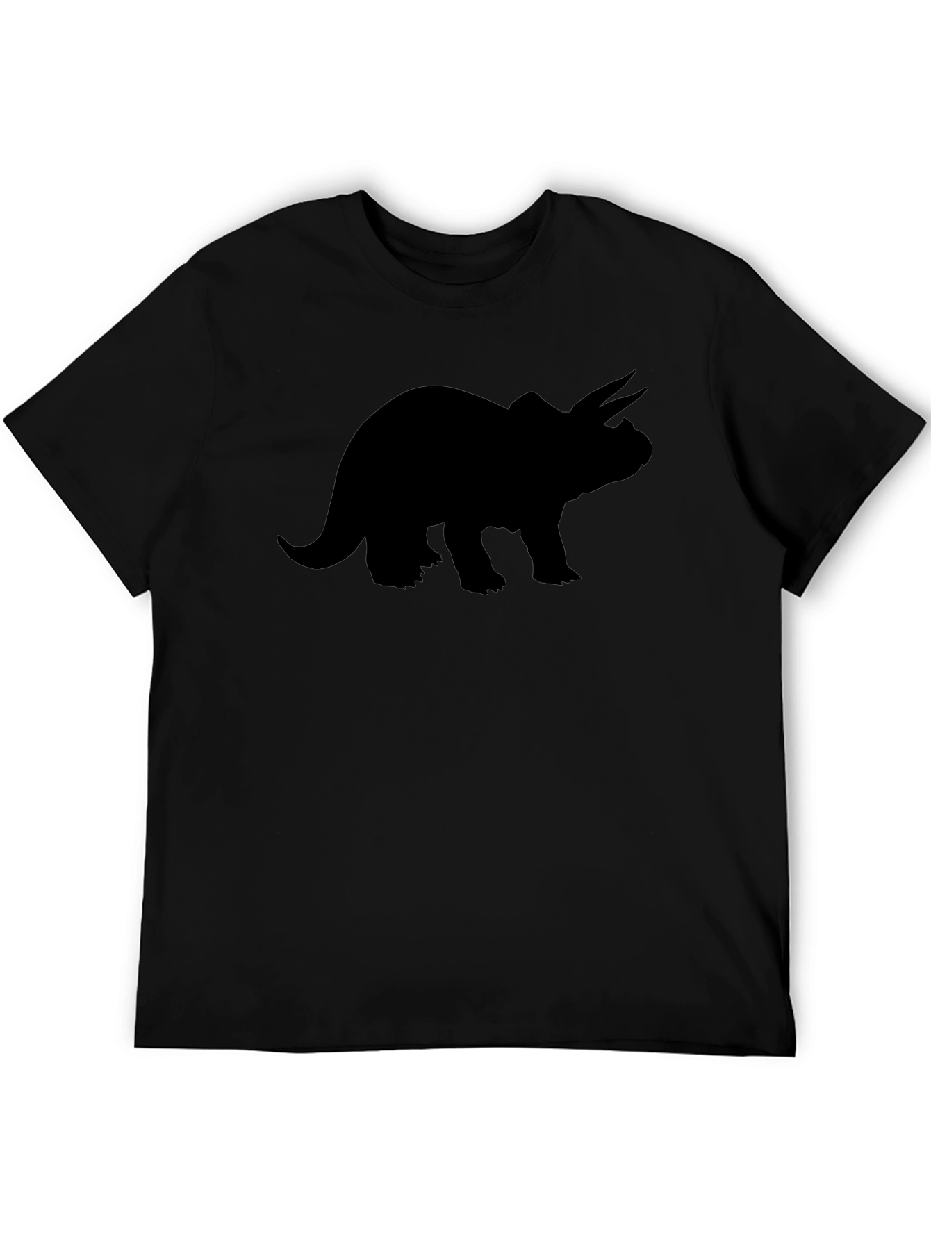 Triceratops Silhouette Black T-Shirt