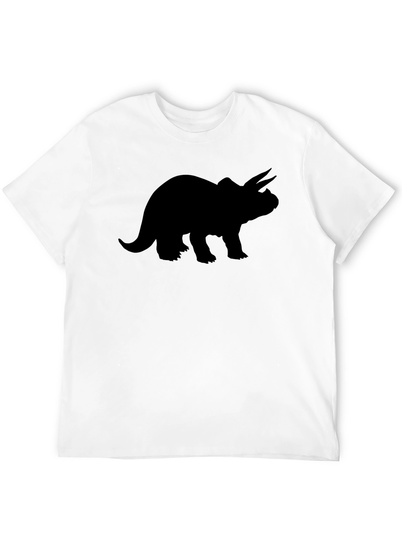 Triceratops Silhouette Black T-Shirt