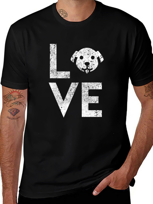 Dog Love Graphic Tee - Distressed Print