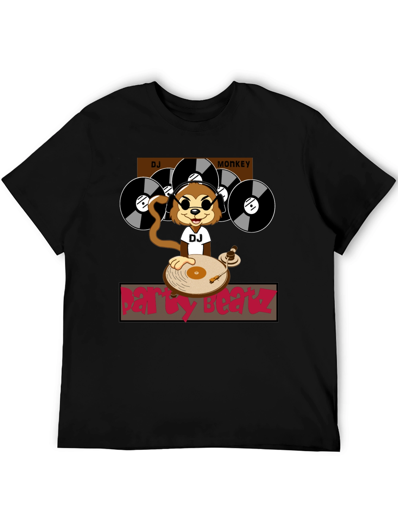 DJ Monkey Party Beatz Graphic T-Shirt