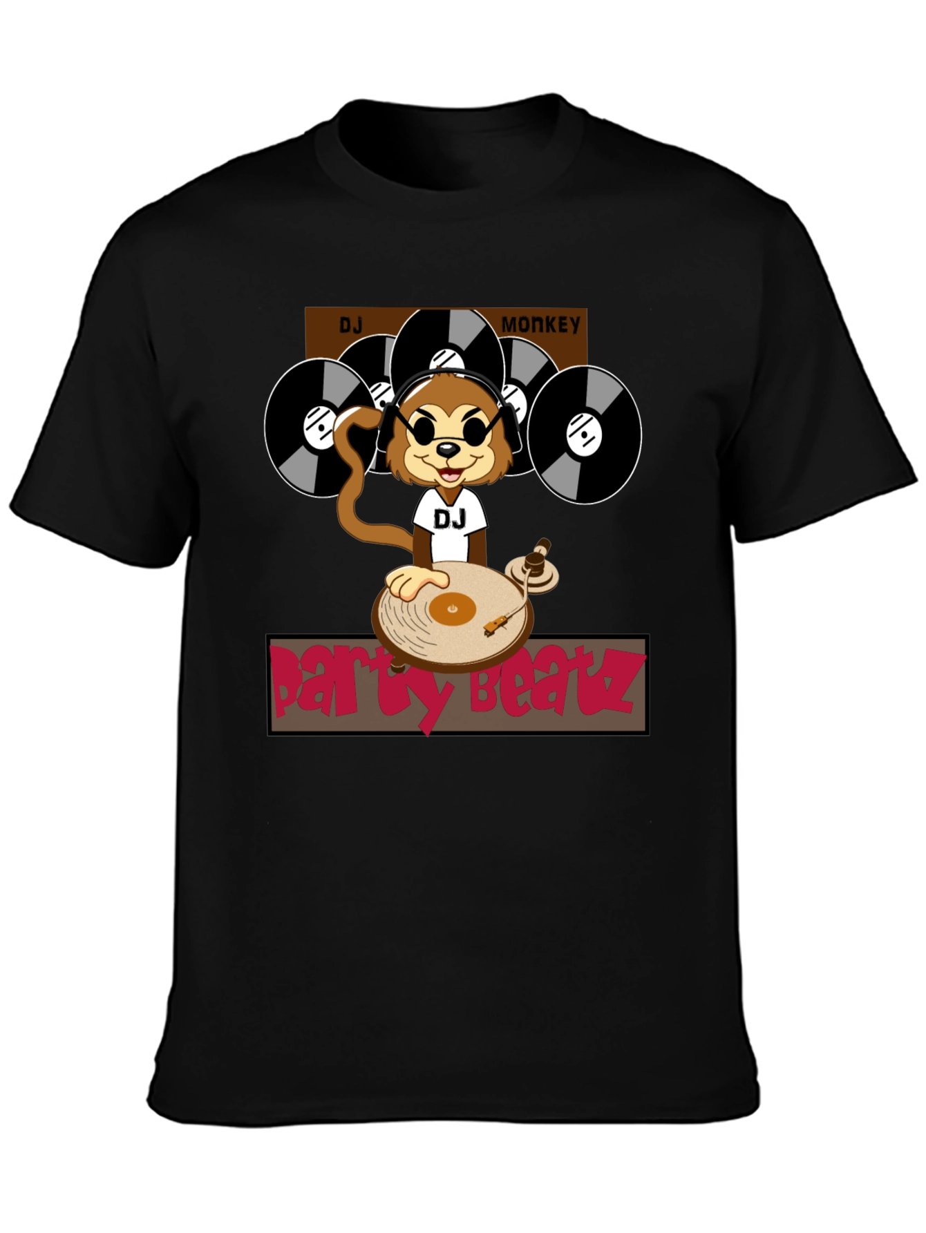 DJ Monkey Party Beatz Graphic T-Shirt