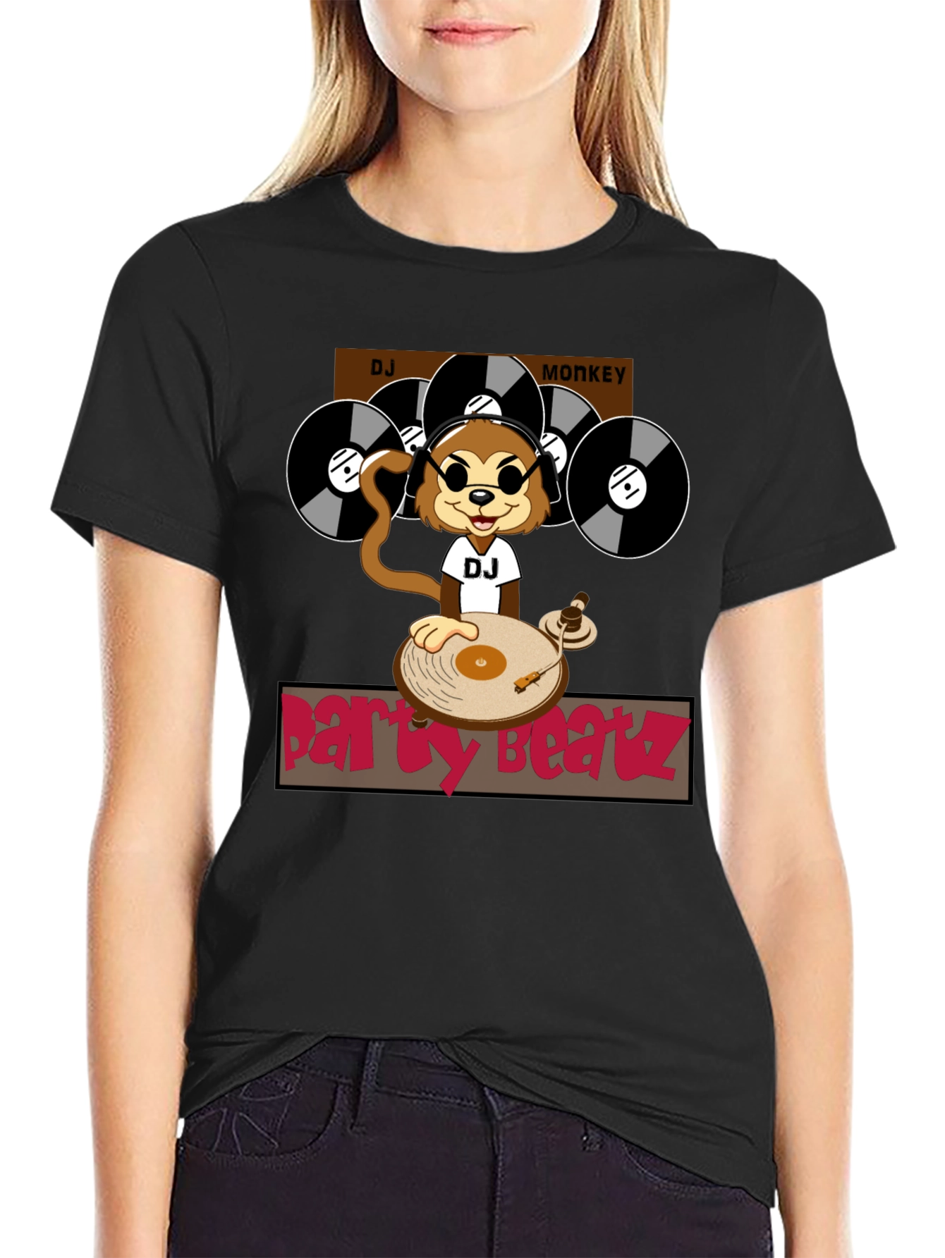 DJ Monkey Party Beatz Graphic T-Shirt