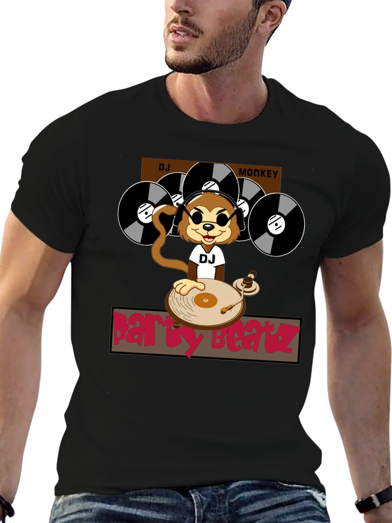 DJ Monkey Party Beatz Graphic T-Shirt