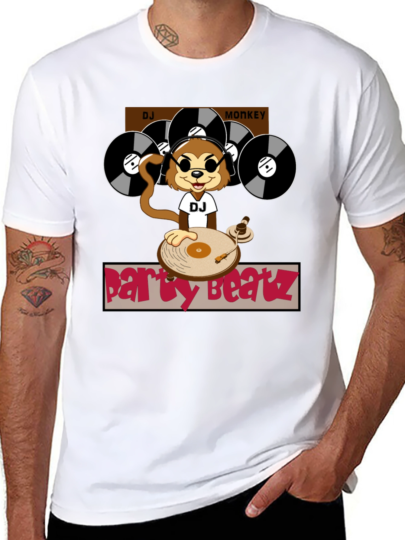 DJ Monkey Party Beatz Graphic T-Shirt