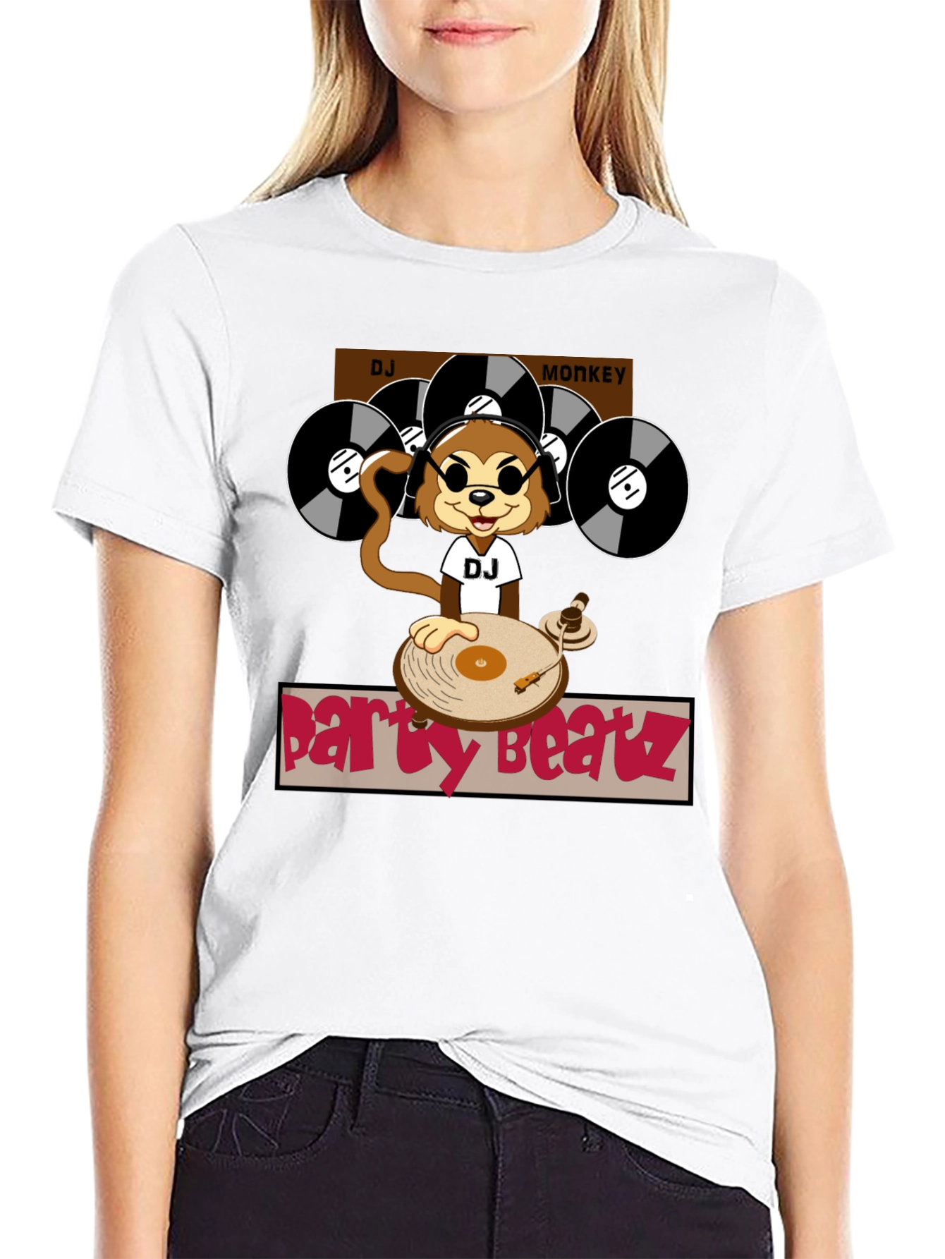 DJ Monkey Party Beatz Graphic T-Shirt