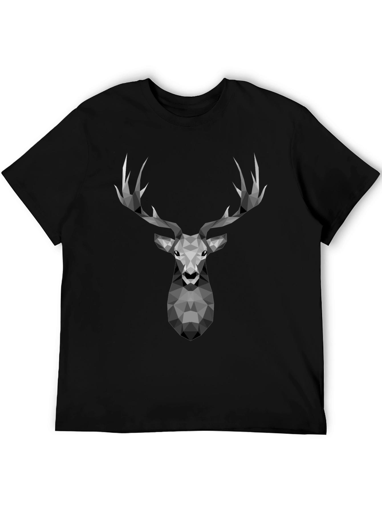 Geometric Deer Graphic Tee - Modern Style