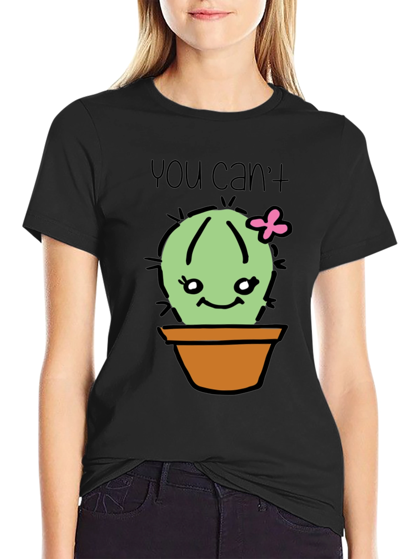 Cute Cactus Graphic T-Shirt - You Cant Touch This