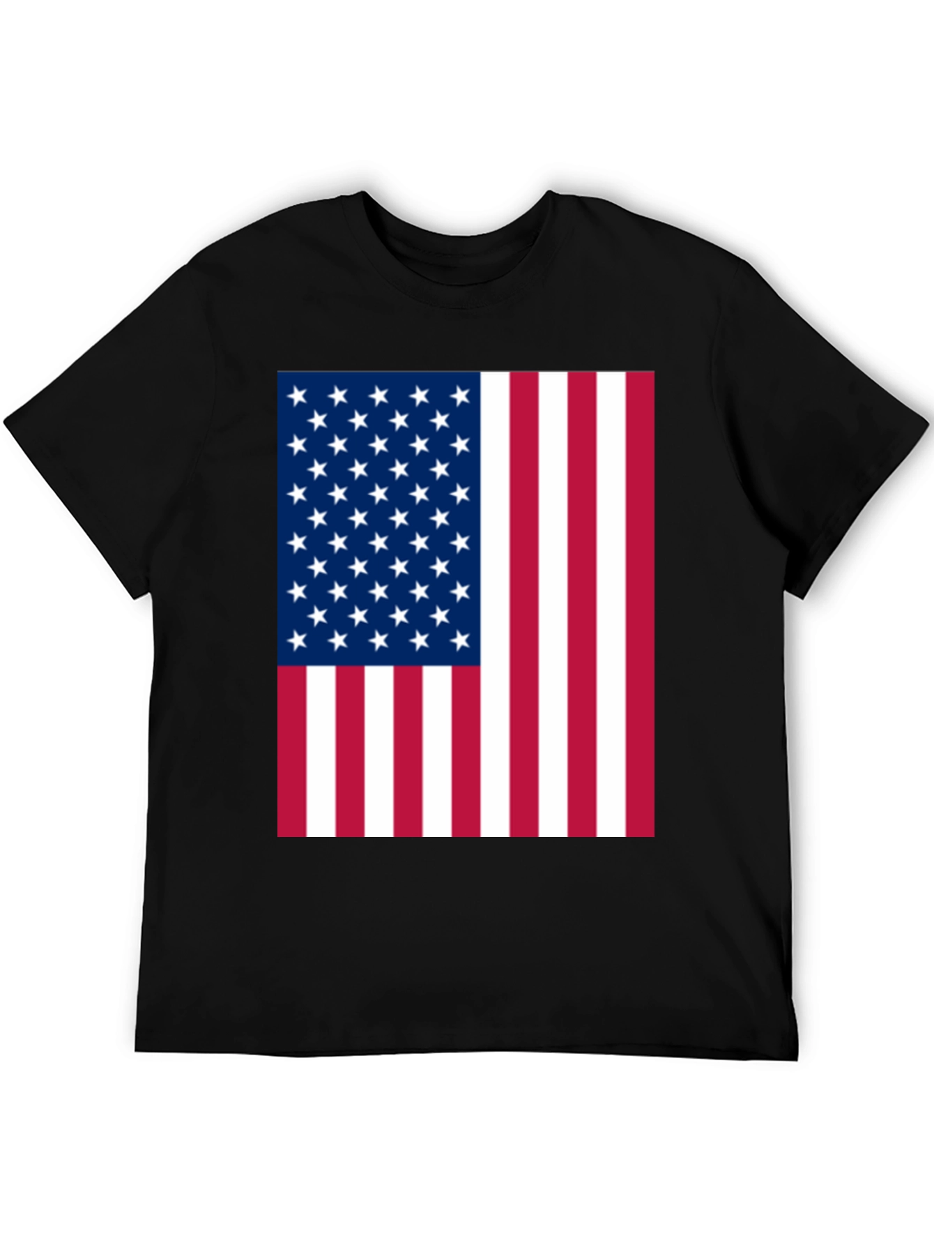 American Flag Graphic Tee - Black Cotton T-Shirt