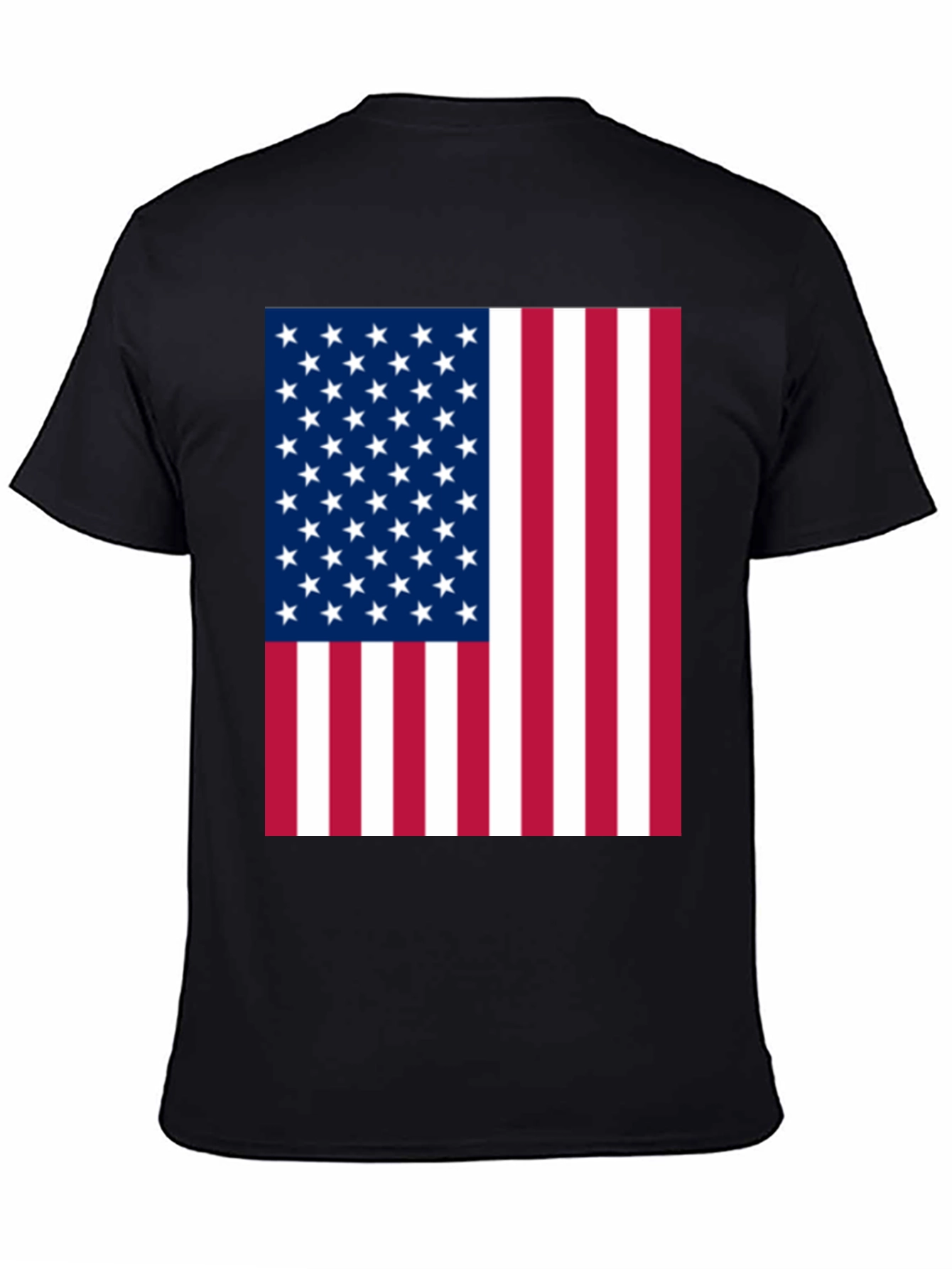 American Flag Graphic Tee - Black Cotton T-Shirt