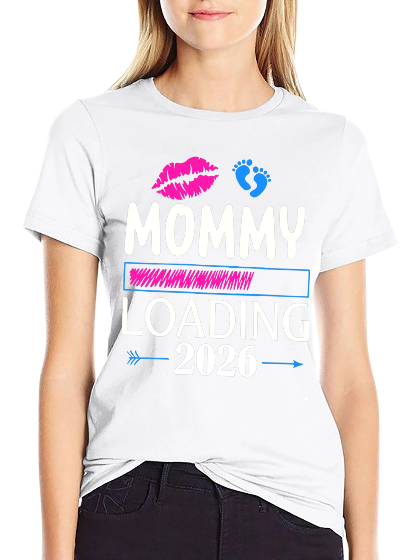 Mommy Loading 2026 T-Shirt - Pregnancy Announcement Tee