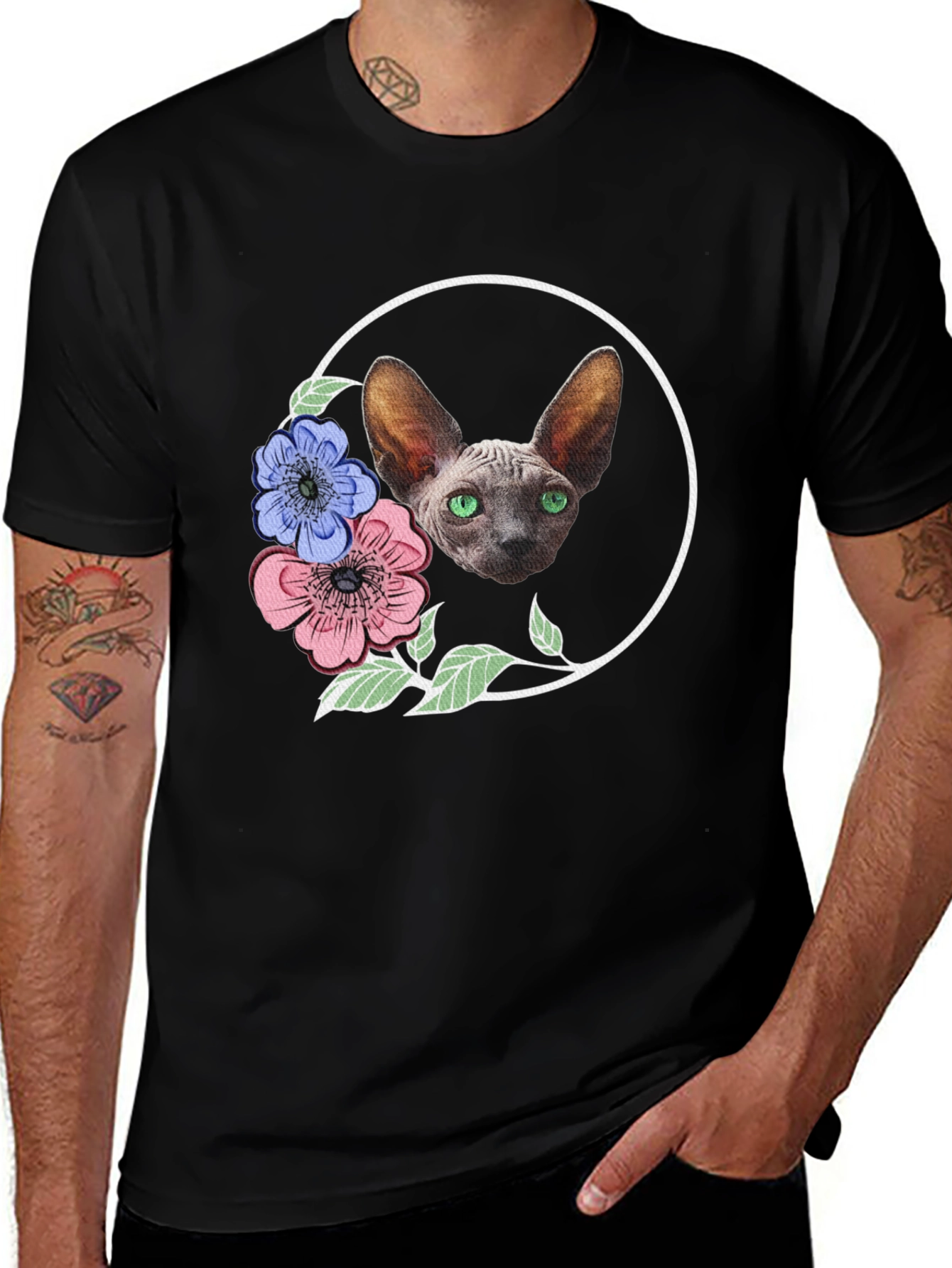 Sphynx Cat Floral T-Shirt - Unique Design
