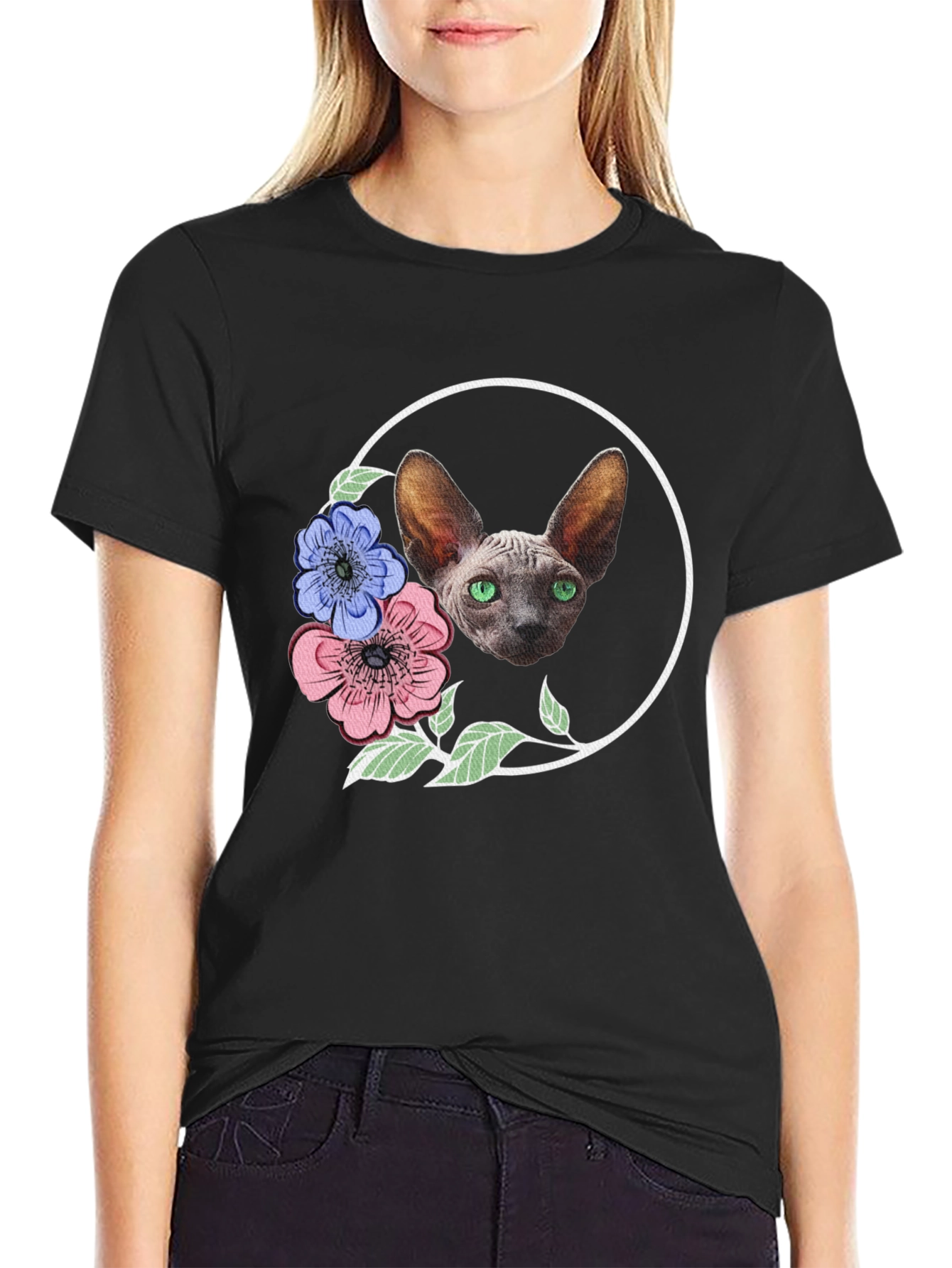 Sphynx Cat Floral T-Shirt - Unique Design