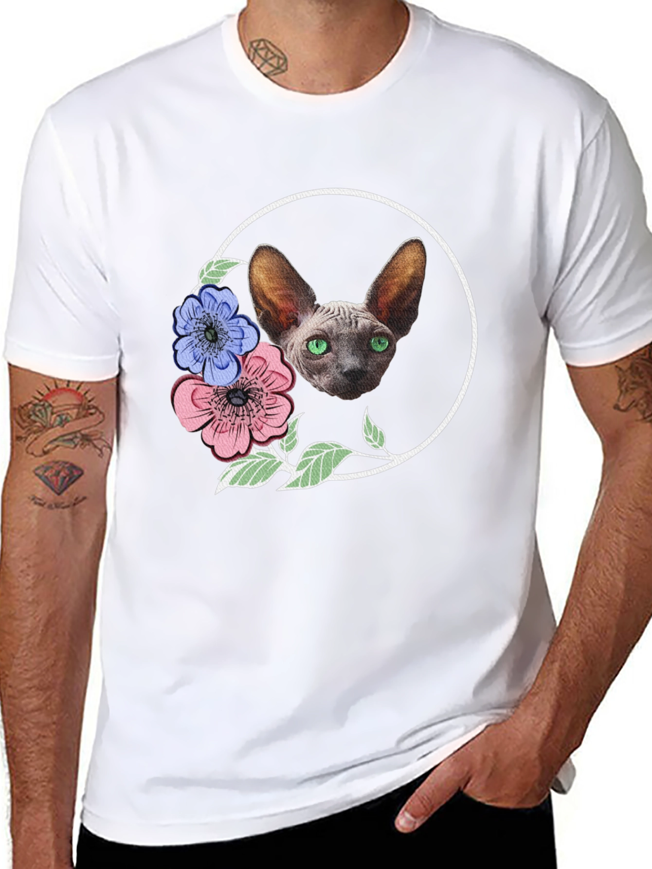 Sphynx Cat Floral T-Shirt - Unique Design
