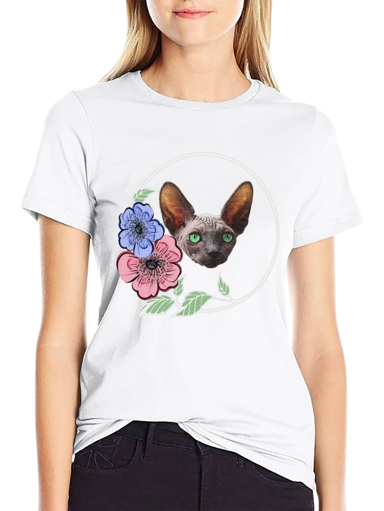 Sphynx Cat Floral T-Shirt - Unique Design