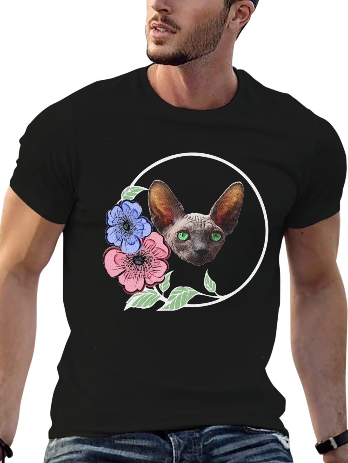 Sphynx Cat Floral T-Shirt - Unique Design