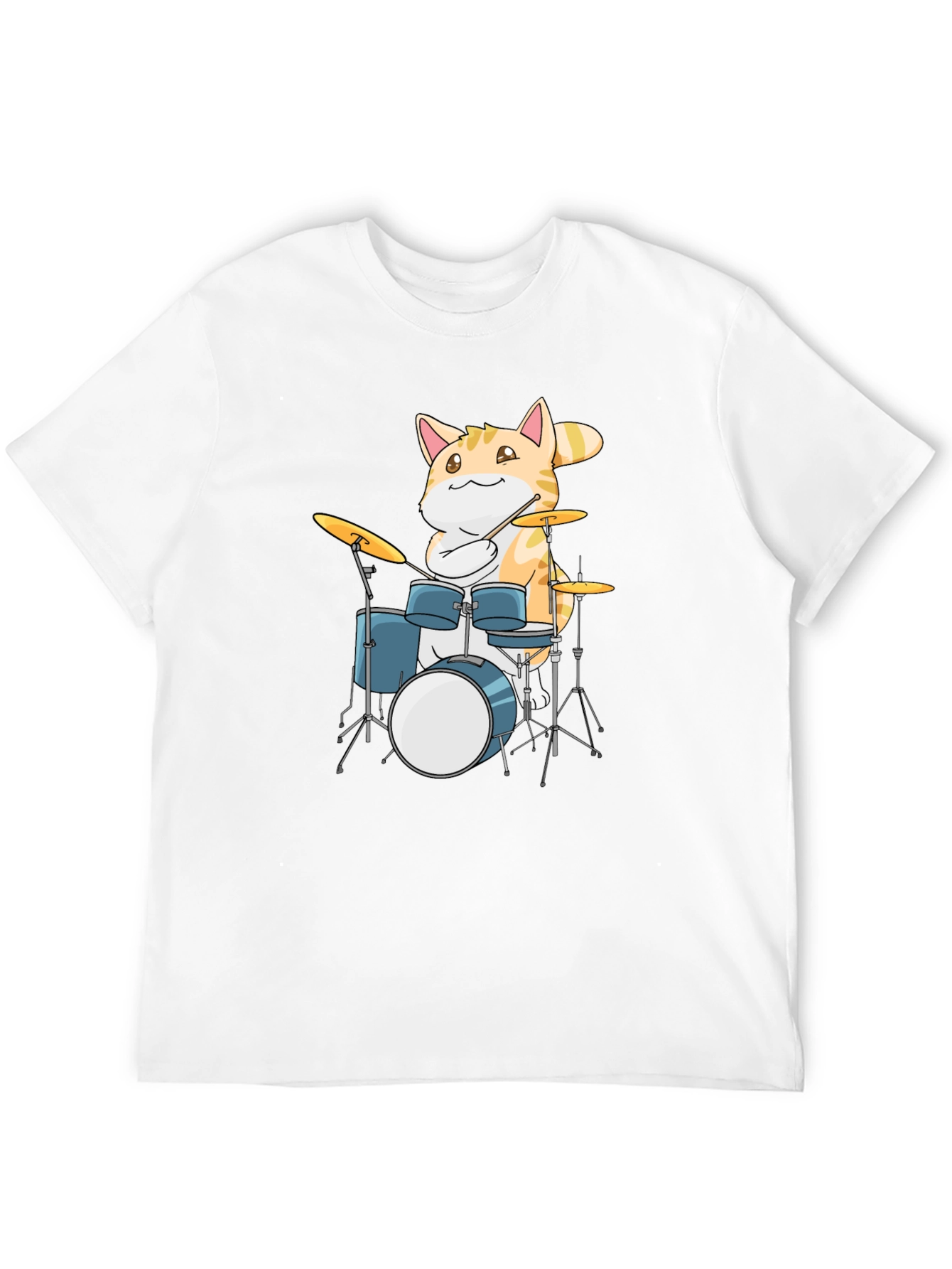 Cool Cat Drummer Graphic T-Shirt