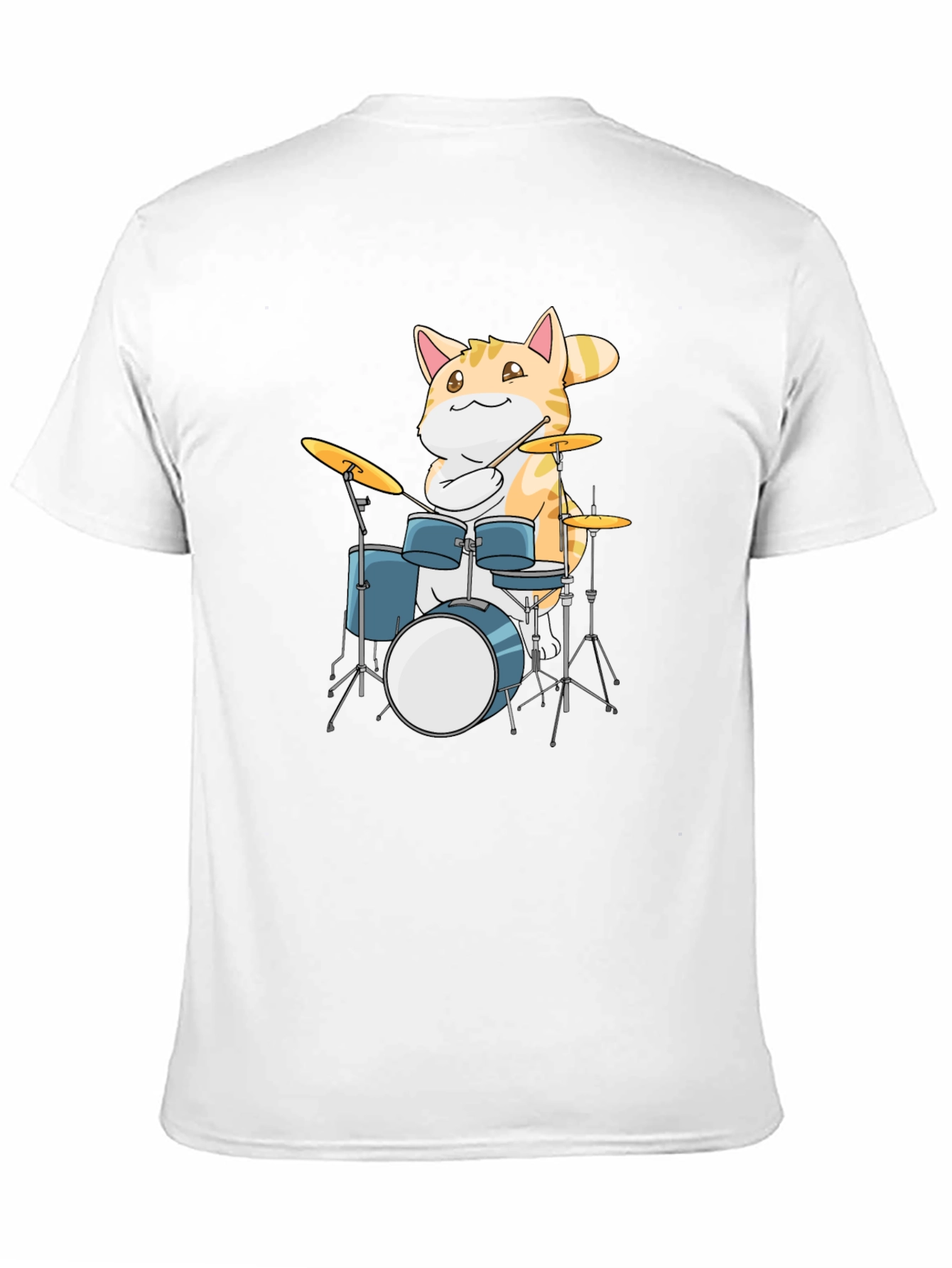 Cool Cat Drummer Graphic T-Shirt