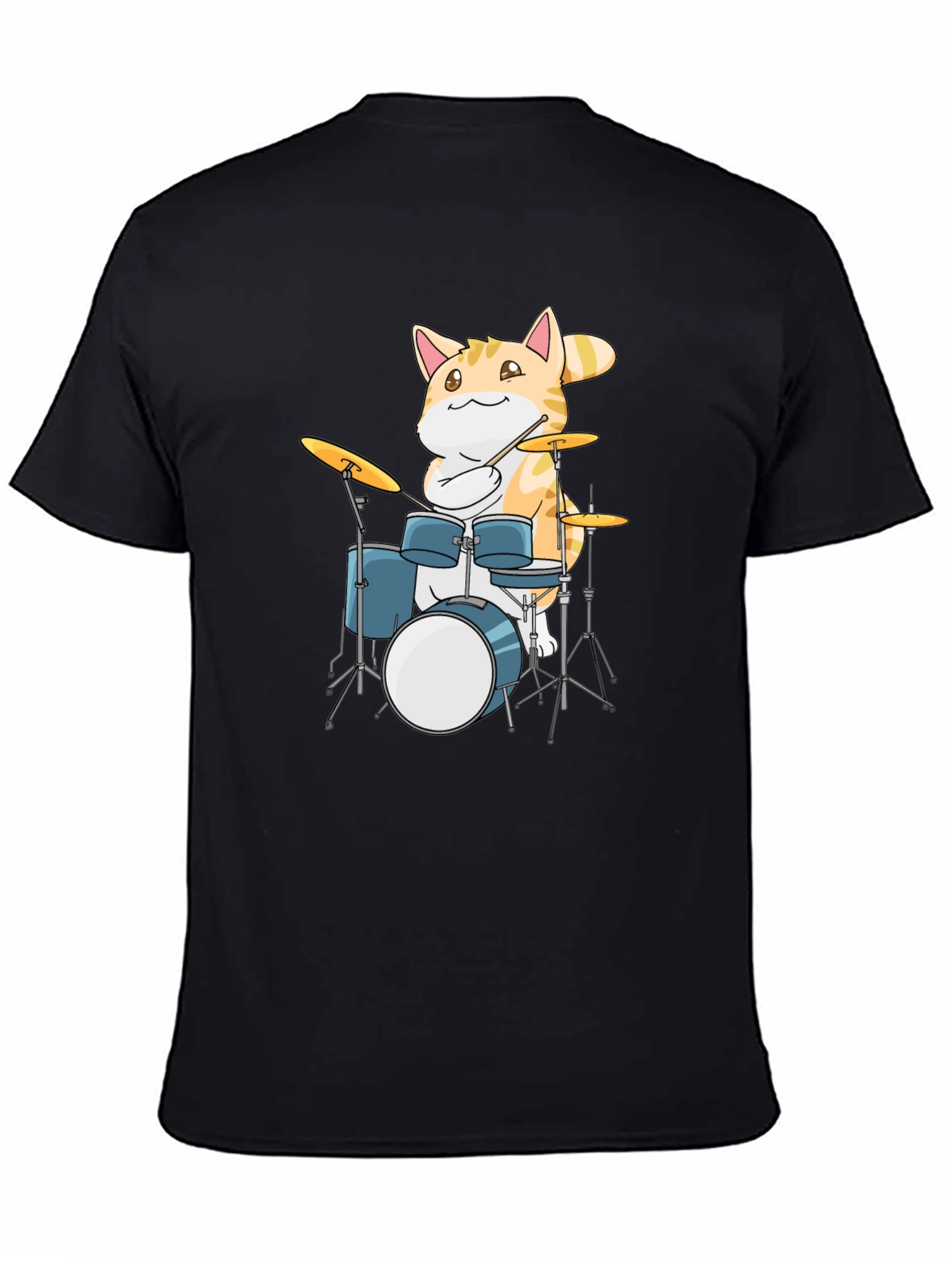Cool Cat Drummer Graphic T-Shirt