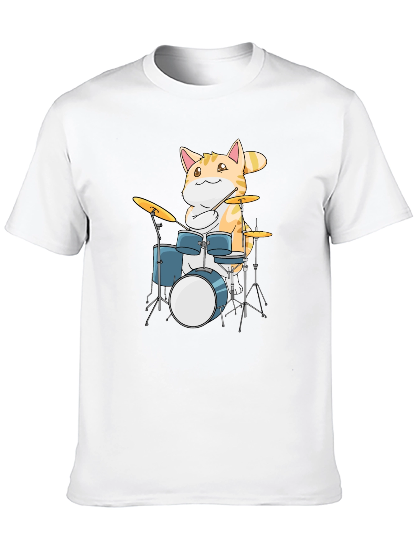 Cool Cat Drummer Graphic T-Shirt