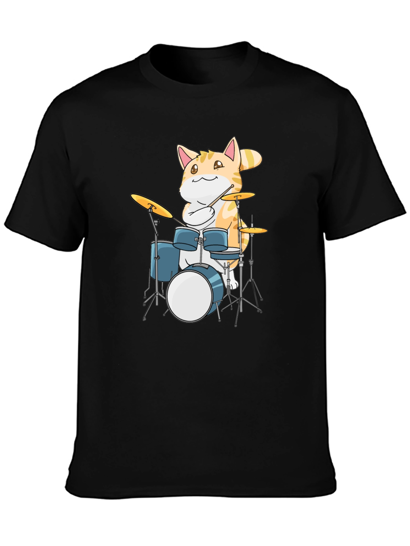 Cool Cat Drummer Graphic T-Shirt