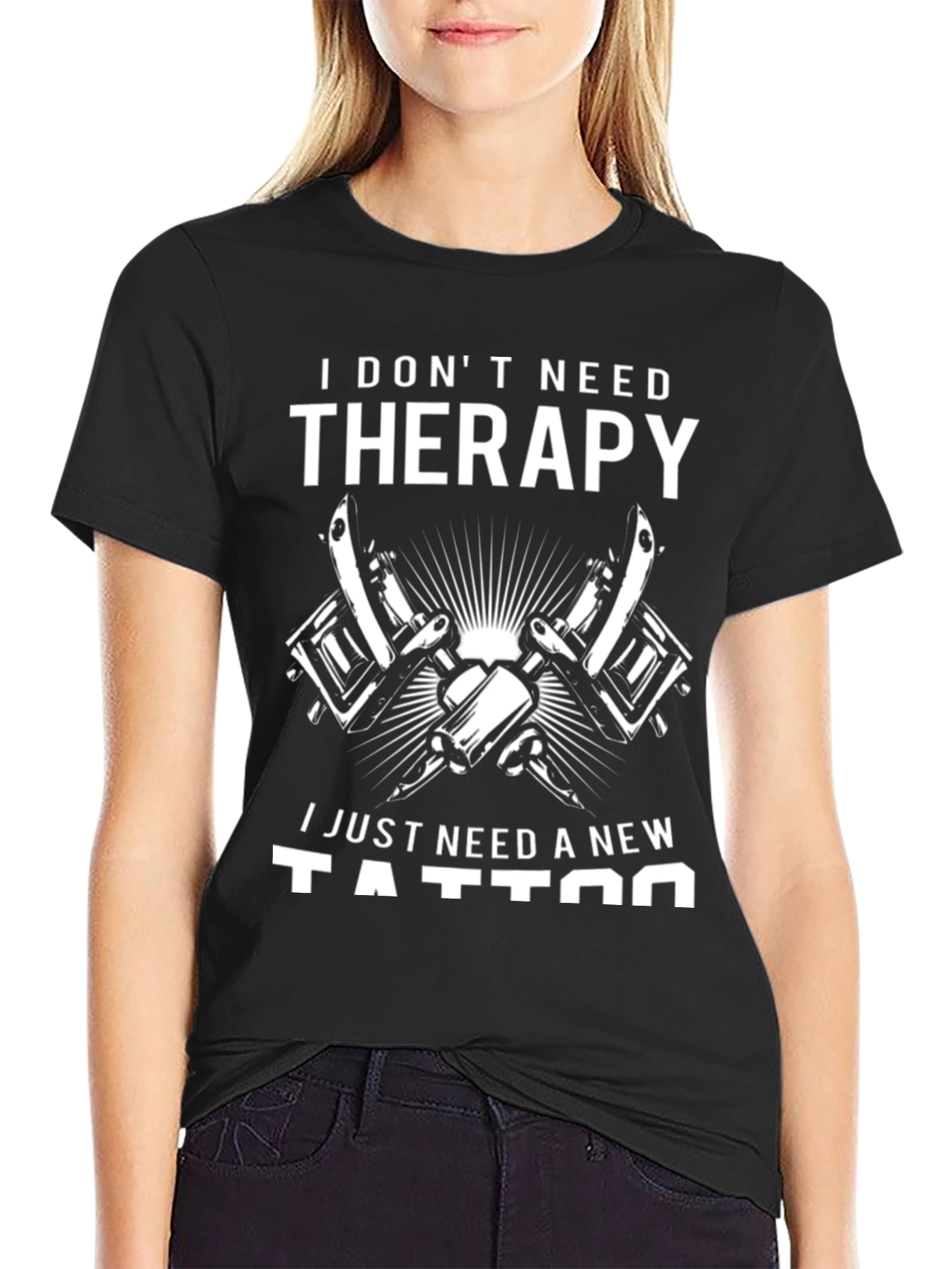 Therapy Tattoo T-Shirt - Black Cotton Graphic Tee