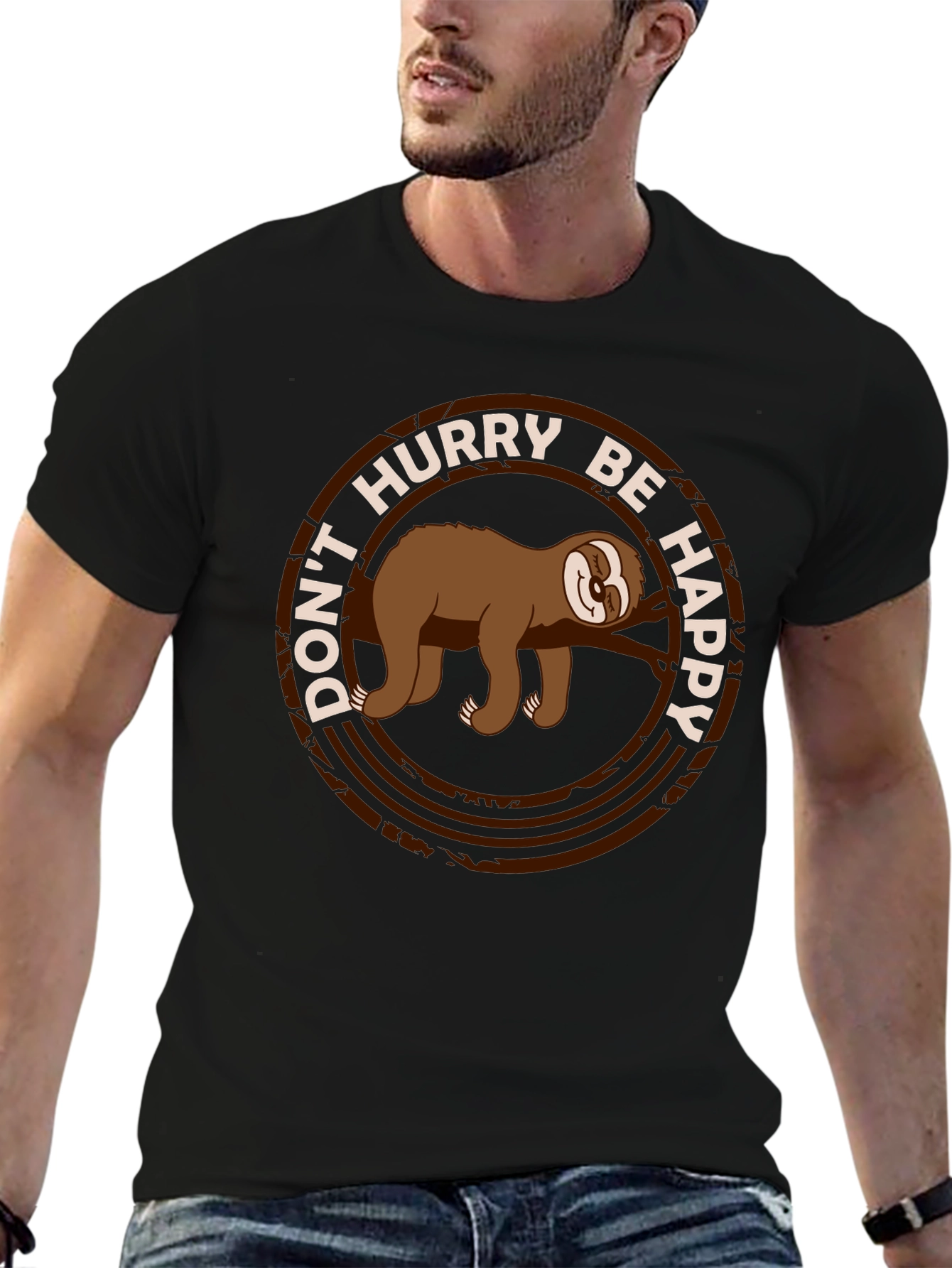 Dont Hurry Be Happy Sloth Tee