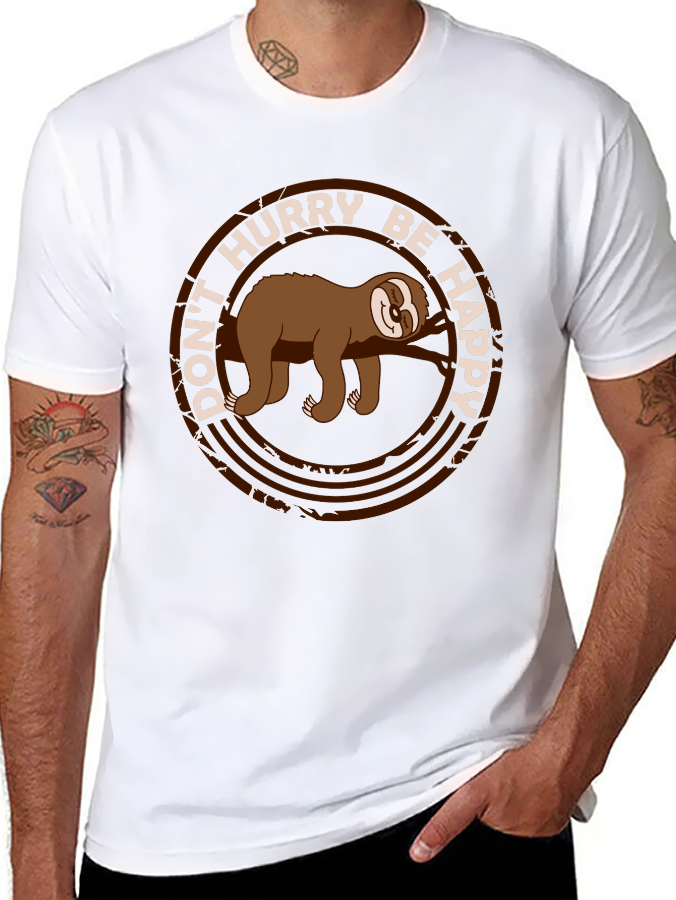 Dont Hurry Be Happy Sloth Tee