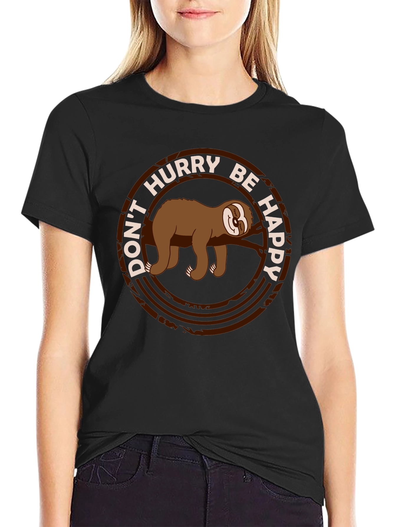 Dont Hurry Be Happy Sloth Tee