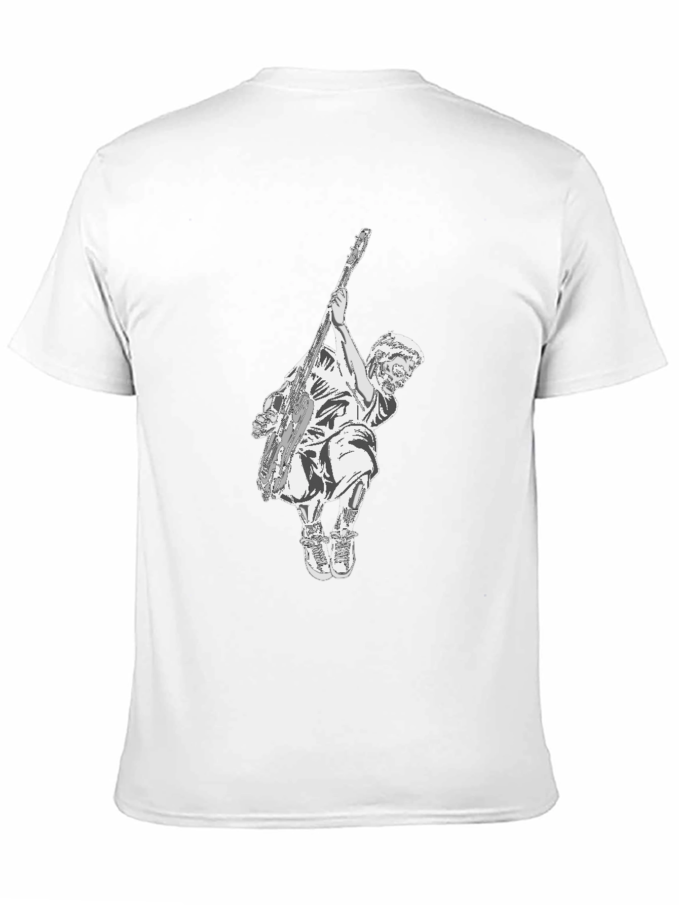 Black Graphic Tee - Musician Illustration
