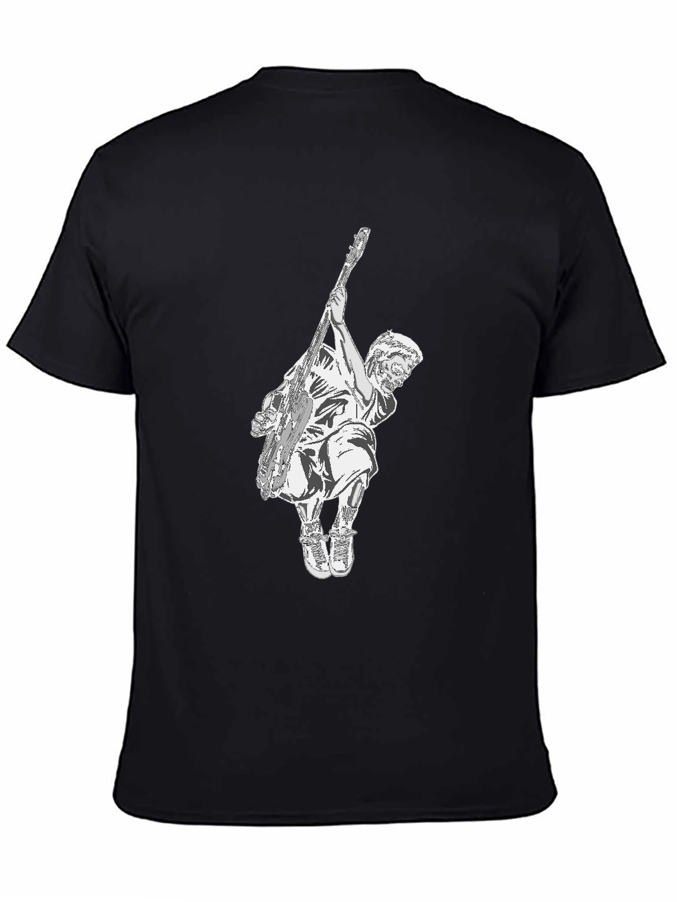 Black Graphic Tee - Musician Illustration