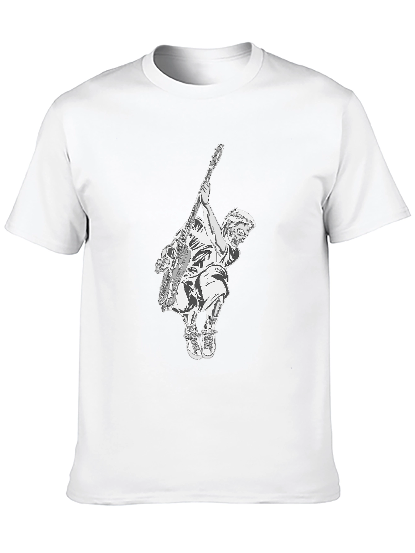 Black Graphic Tee - Musician Illustration