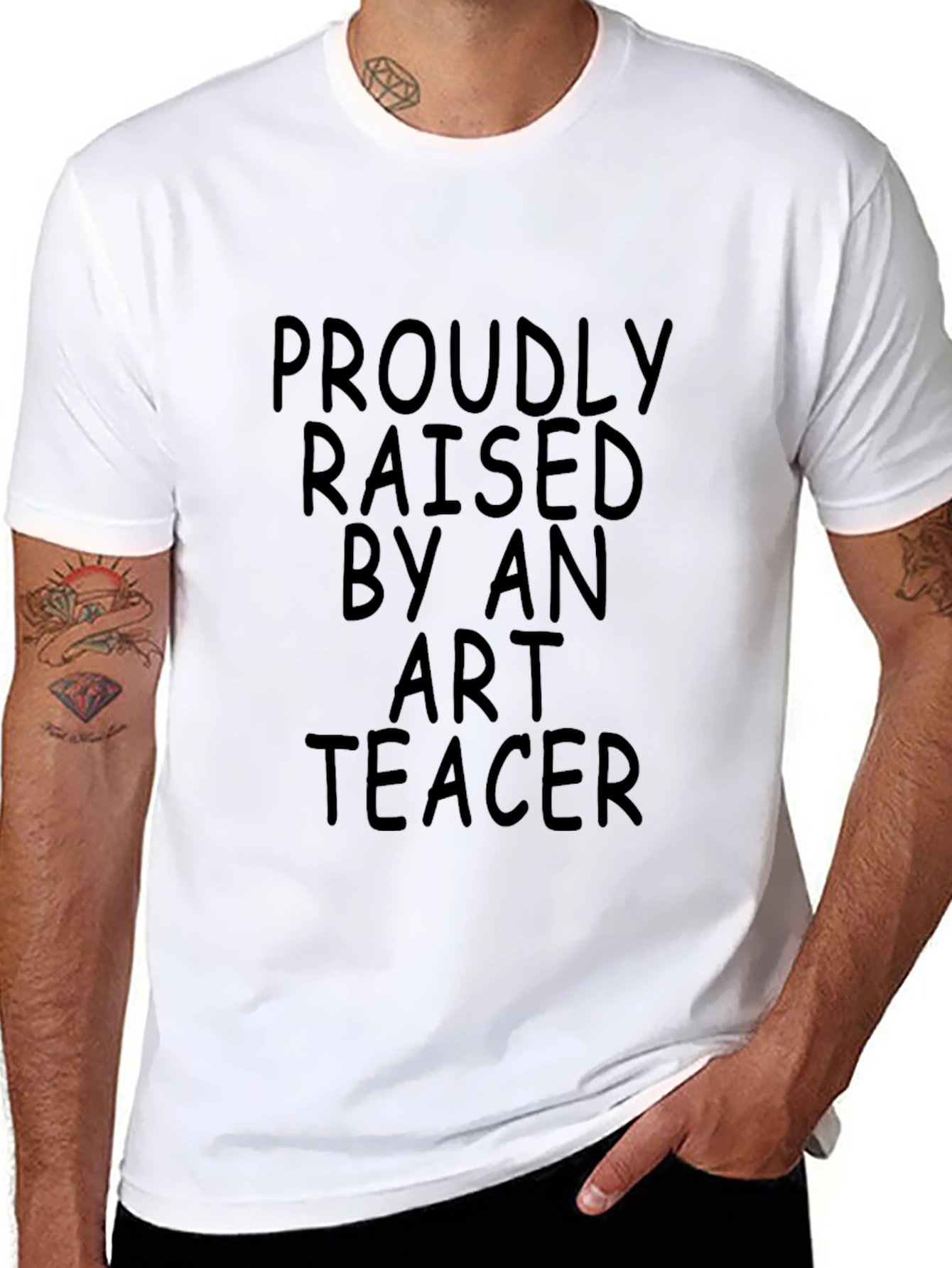 Proudly Raised By An Art Teacher Black T-Shirt