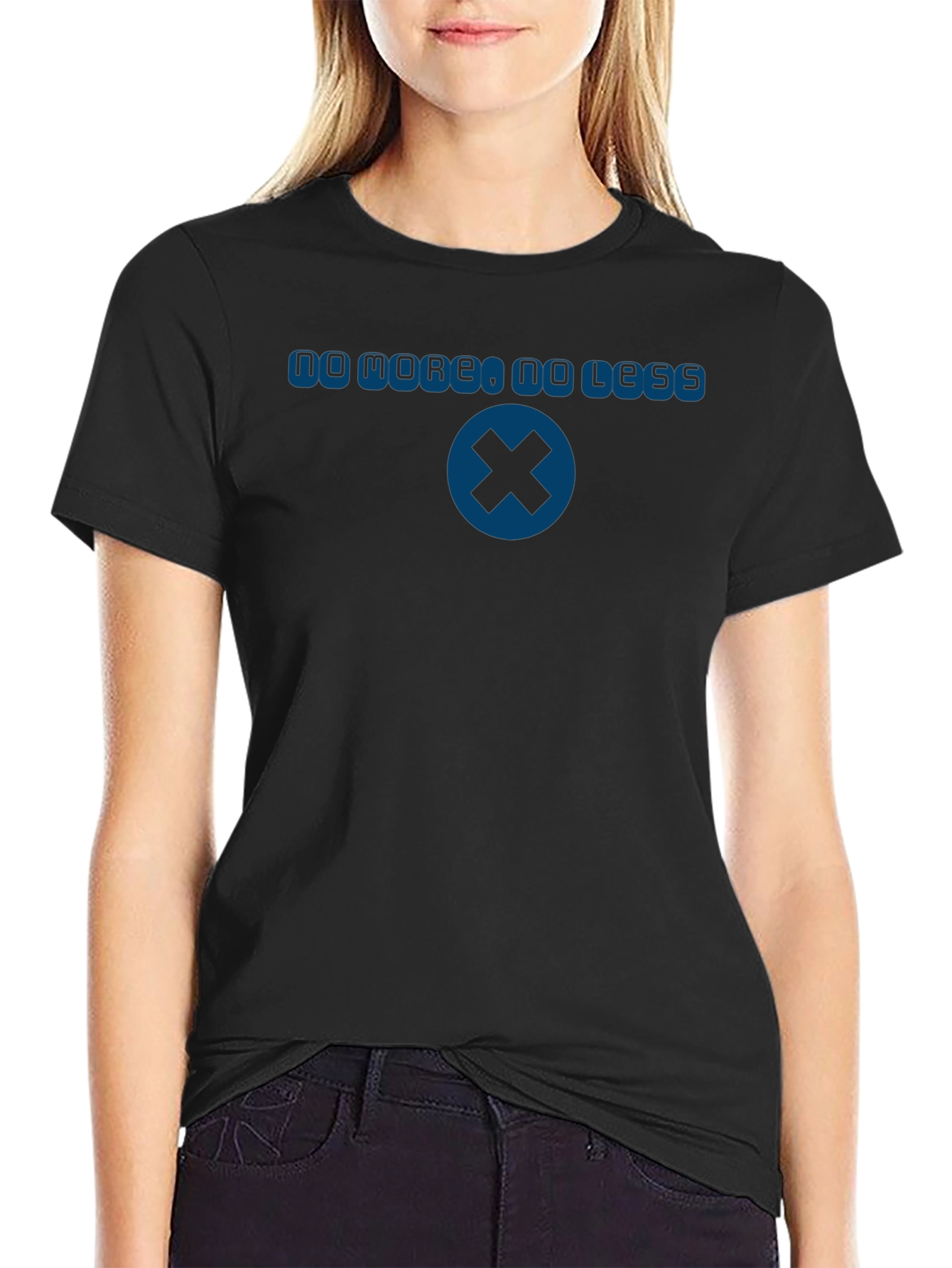 No More No Less Blue Graphic T-Shirt