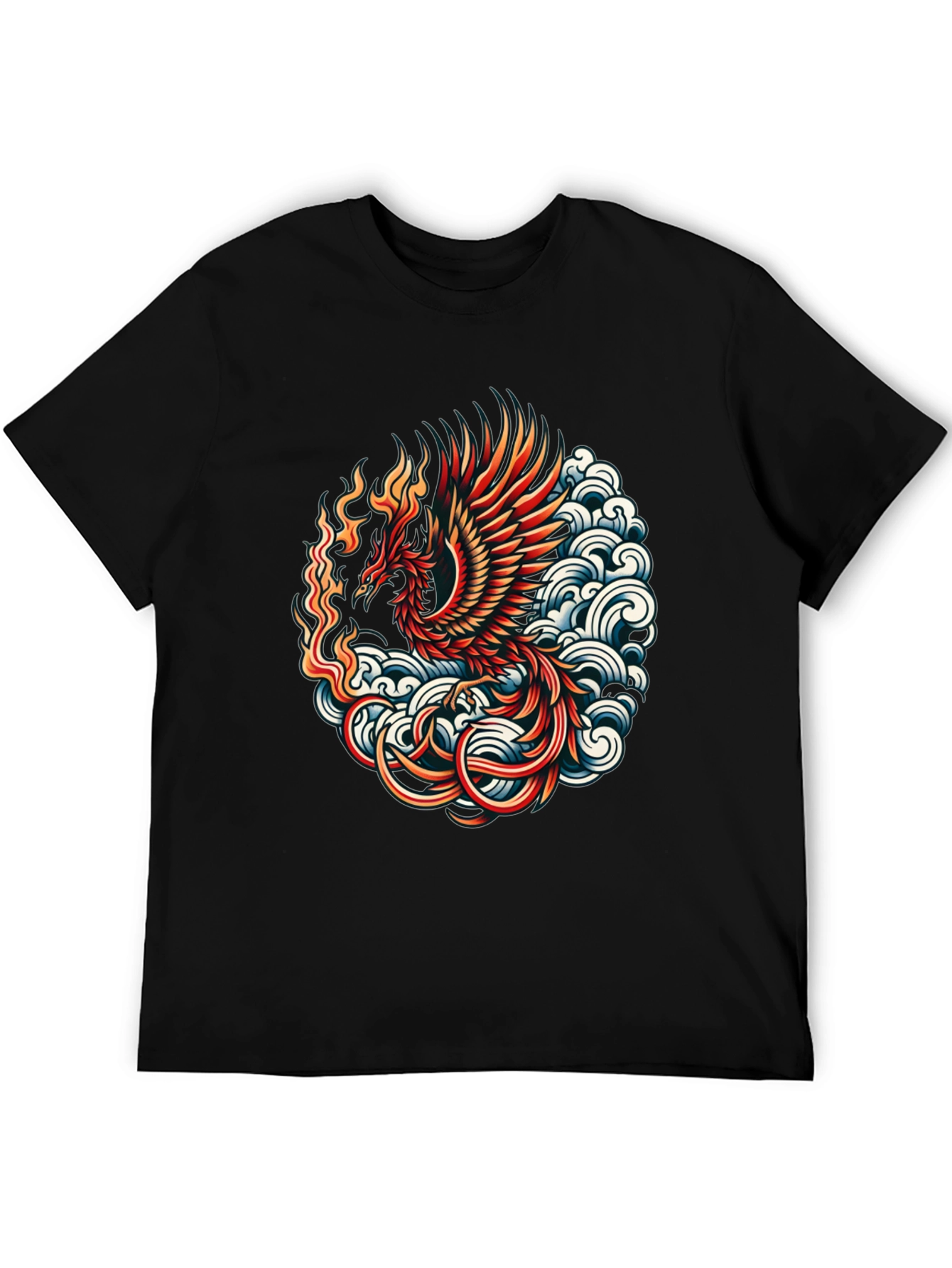 Phoenix Graphic T-Shirt - Black Cotton Blend