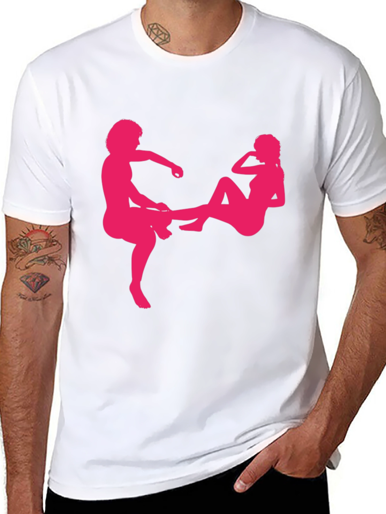 Novelty Graphic Tee - Black Crewneck T-Shirt