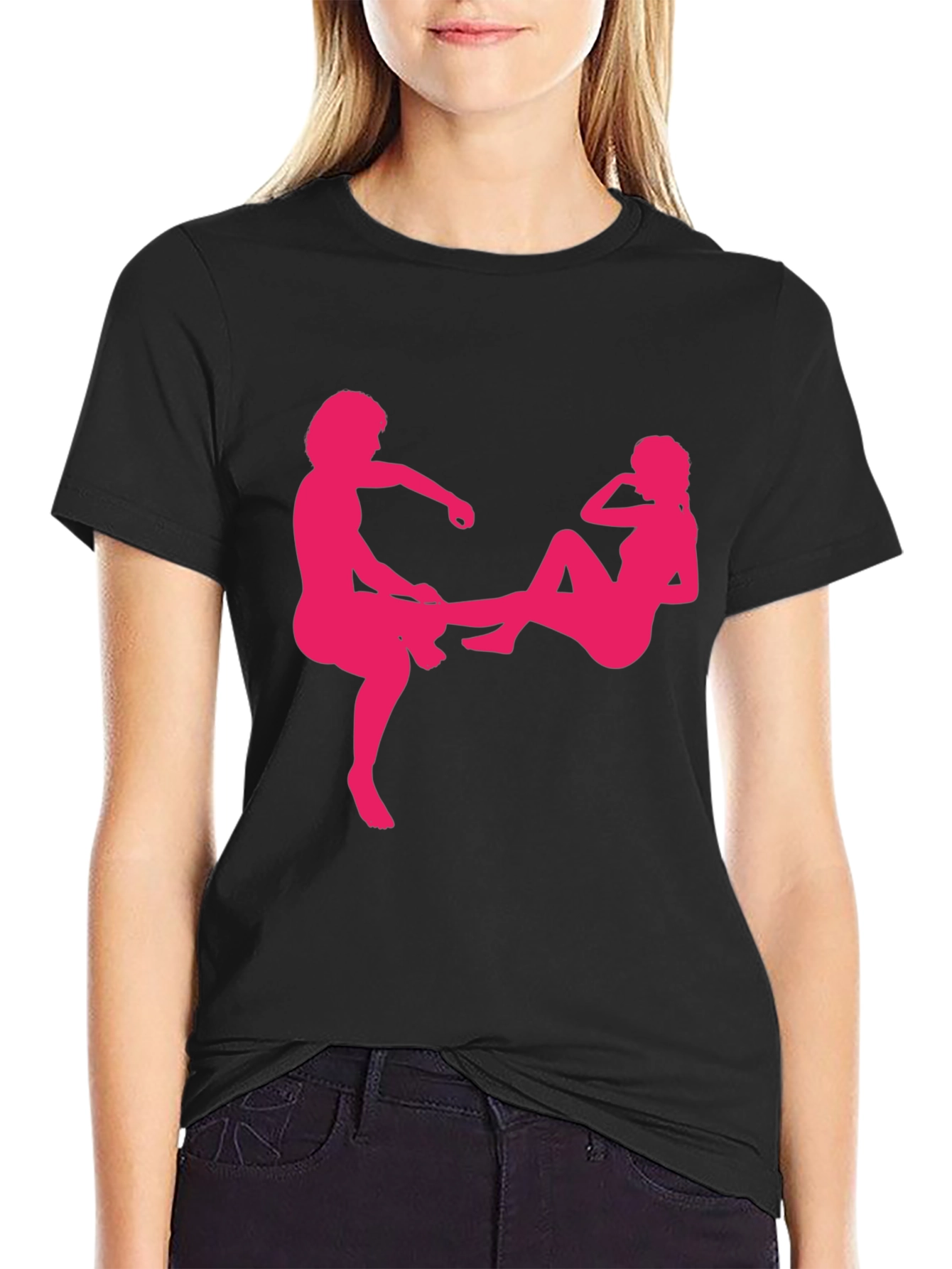 Novelty Graphic Tee - Black Crewneck T-Shirt