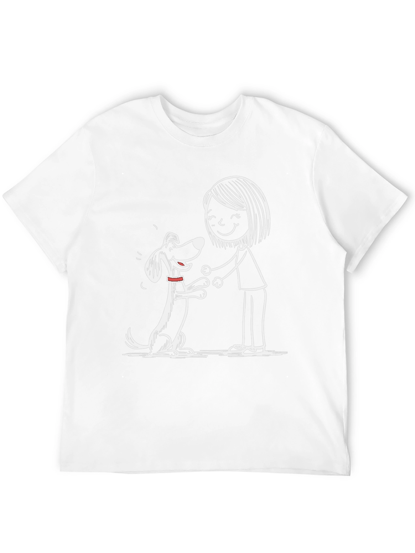Cute Dog & Owner Graphic Black T-Shirt